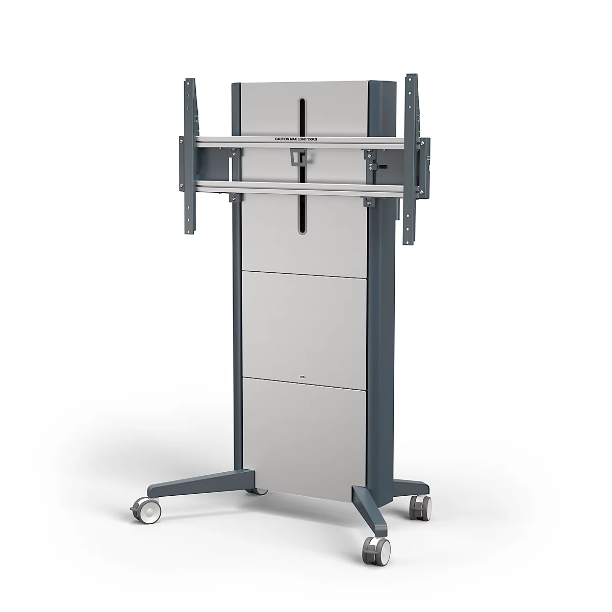 Monitorständer SMS Presence, mobil, elektrisch höhenverstellbar, für 1 Display ab 46' & bis 150 kg, VESA, Verriegelung, Kabelmanagement, anthrazit