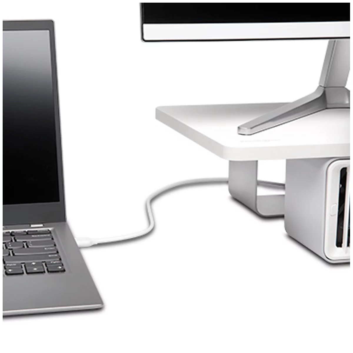 Monitorstandaard Kensington CoolView, met afneembare ventilator, voor monitoren tot 27 inch.