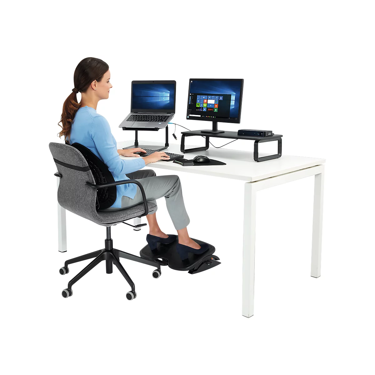 Monitorstandaard SmartFit® K52797WW Kensington, voor beeldschermen tot 27' en; tot 18 kg, 3-staps hoogteverstelling, zwart