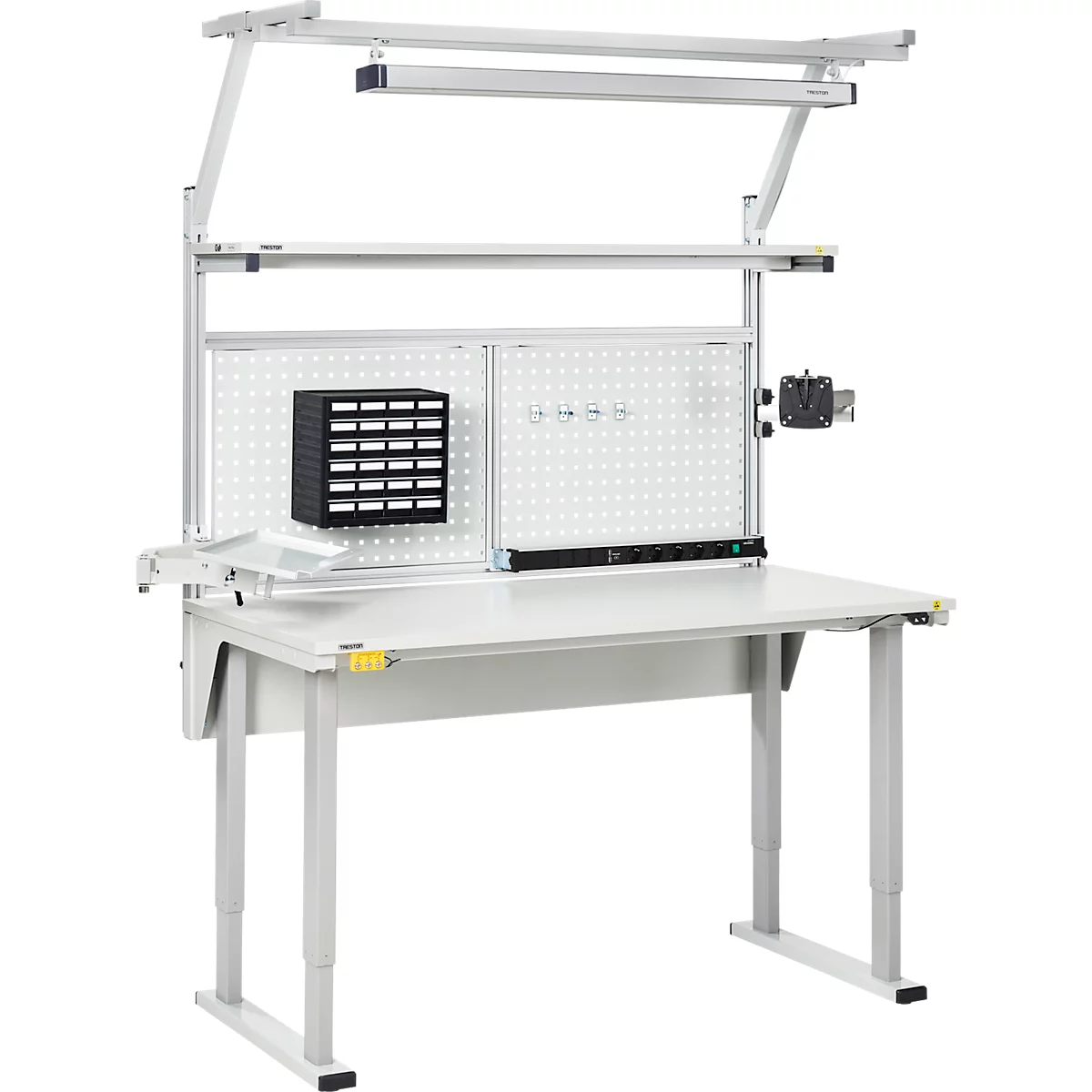 Montageprofiel voor Treston QuatreX, ESD-geleidend, B 1489 x D 55 x H 1200, lichtgrijs RAL 7035