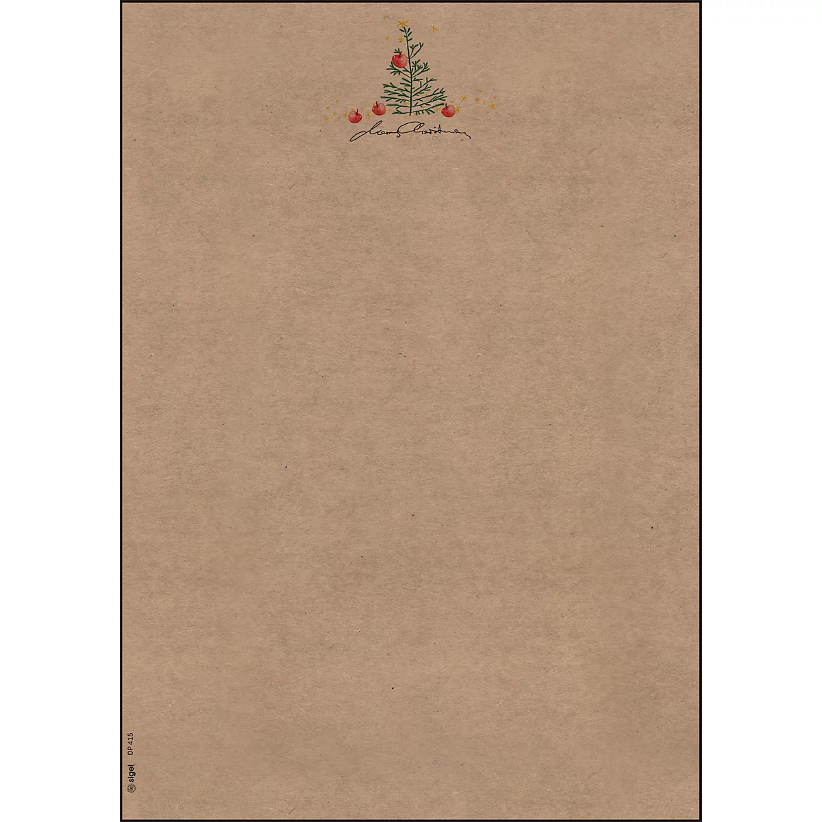 Motiefpapier Sigel 'Kerstmis met appels', DIN A4, 90 g/m2, 100 vel, bruin kraftpapier