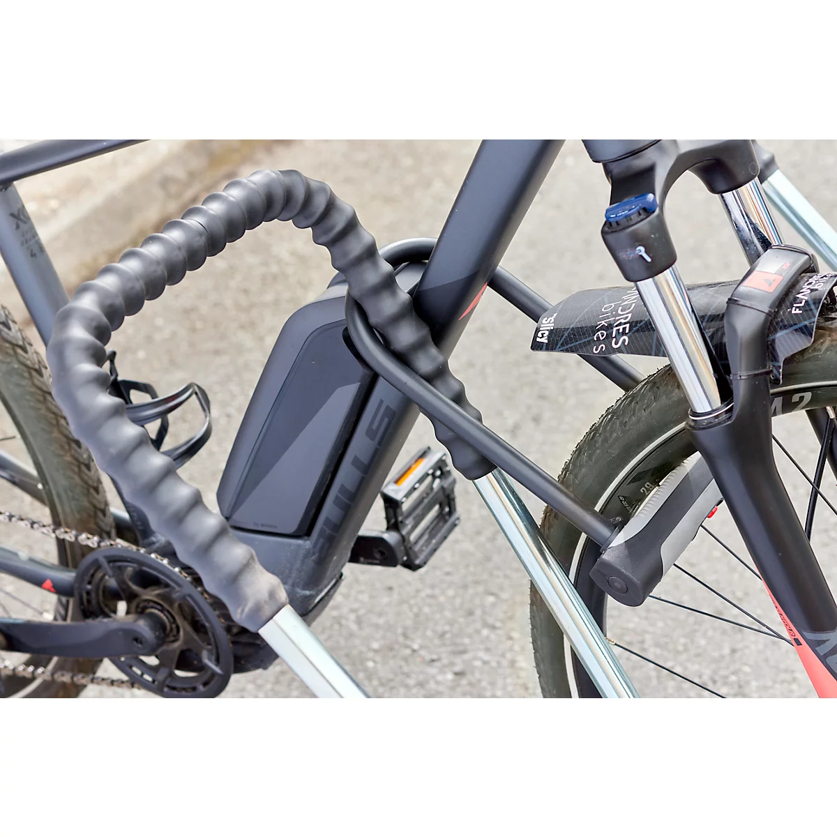 Mottez Support à vélos pour 2 vélos, module de base, acier galvanisé, arceau avec caoutchouc, L 670 x P 590 x H 740 mm