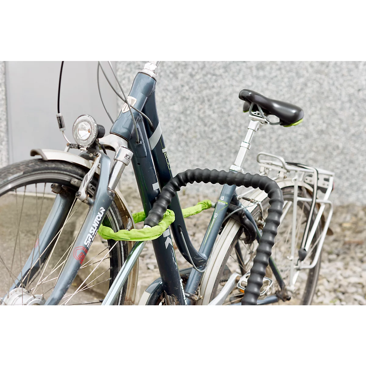 Mottez Support à vélos pour 2 vélos, module de base, acier galvanisé, arceau avec caoutchouc, L 670 x P 590 x H 740 mm
