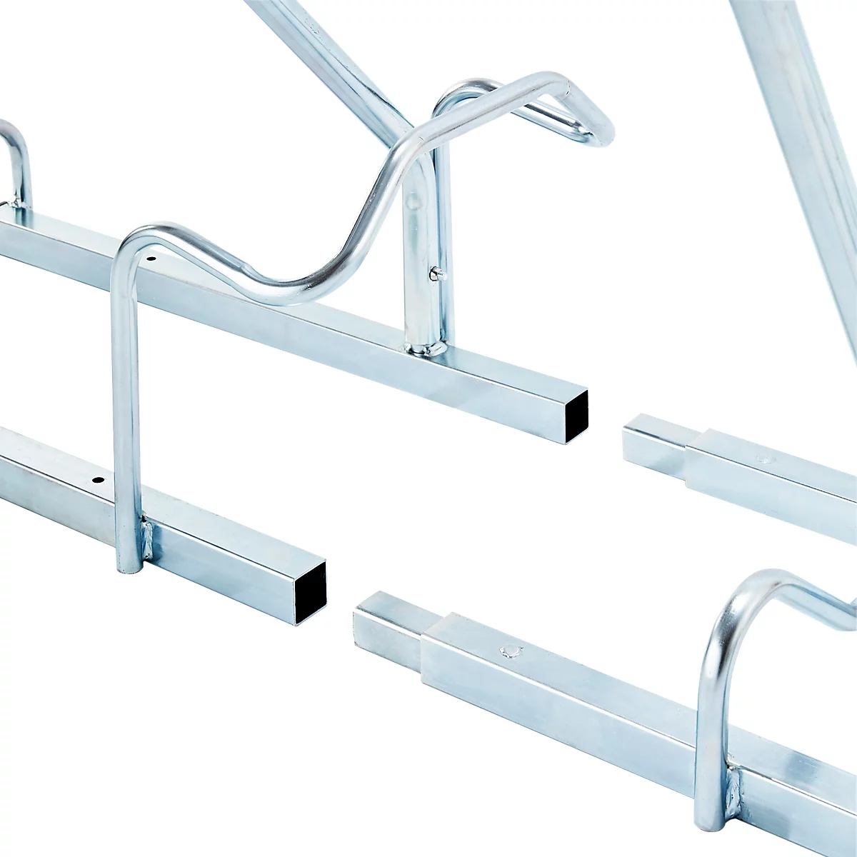 Mottez Support pour 2 vélos, module de rallonge, acier galvanisé, arceau avec caoutchouc, L 760 x P 670 x H 740 mm