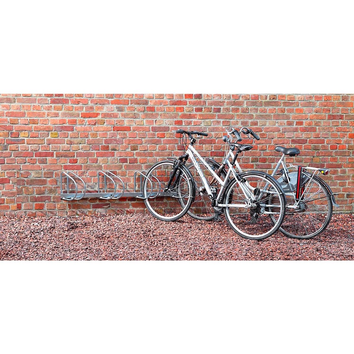 MOTTEZ wandrek voor fietsen, 4 plaatsen, 45° uitlijning van de beugel, verzinkt staal