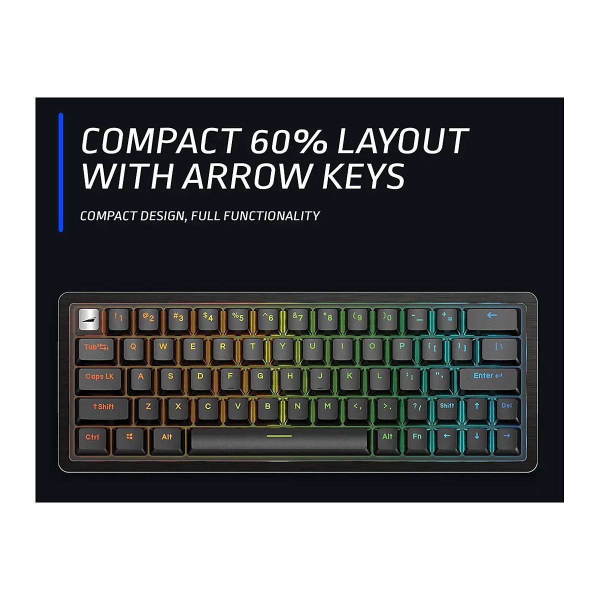 Mountain Everest 60 RGB - Tastatur - Hintergrundbeleuchtung - USB-C - QWERTY - USA
