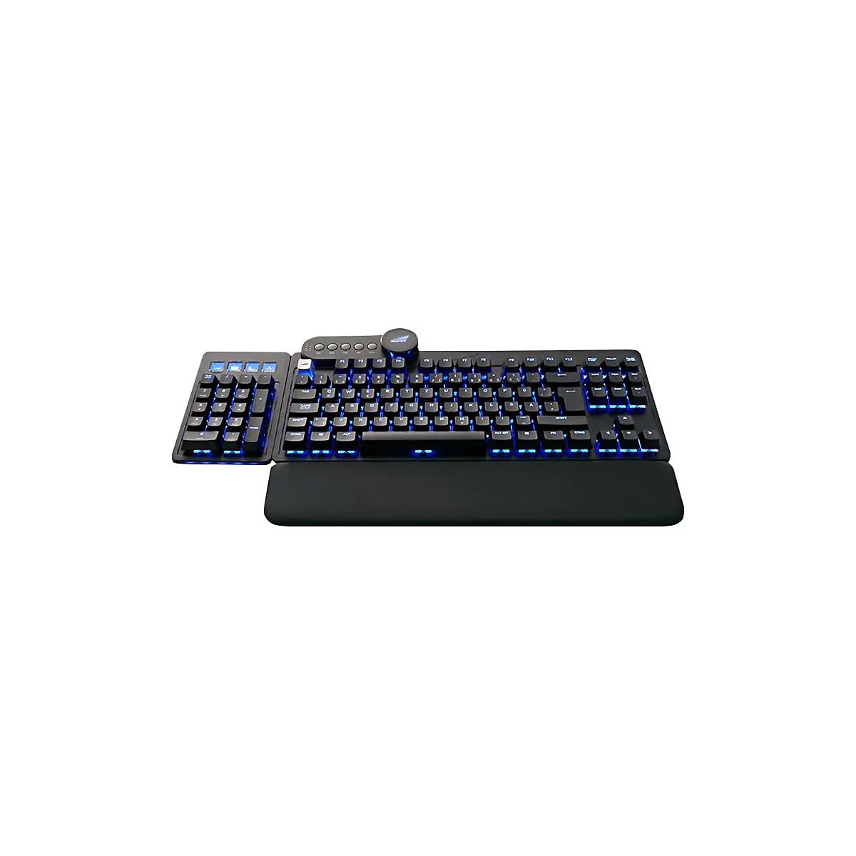 Mountain Everest Core - Tastatur - mit Mediendock - Hintergrundbeleuchtung - USB-C - QWERTZ