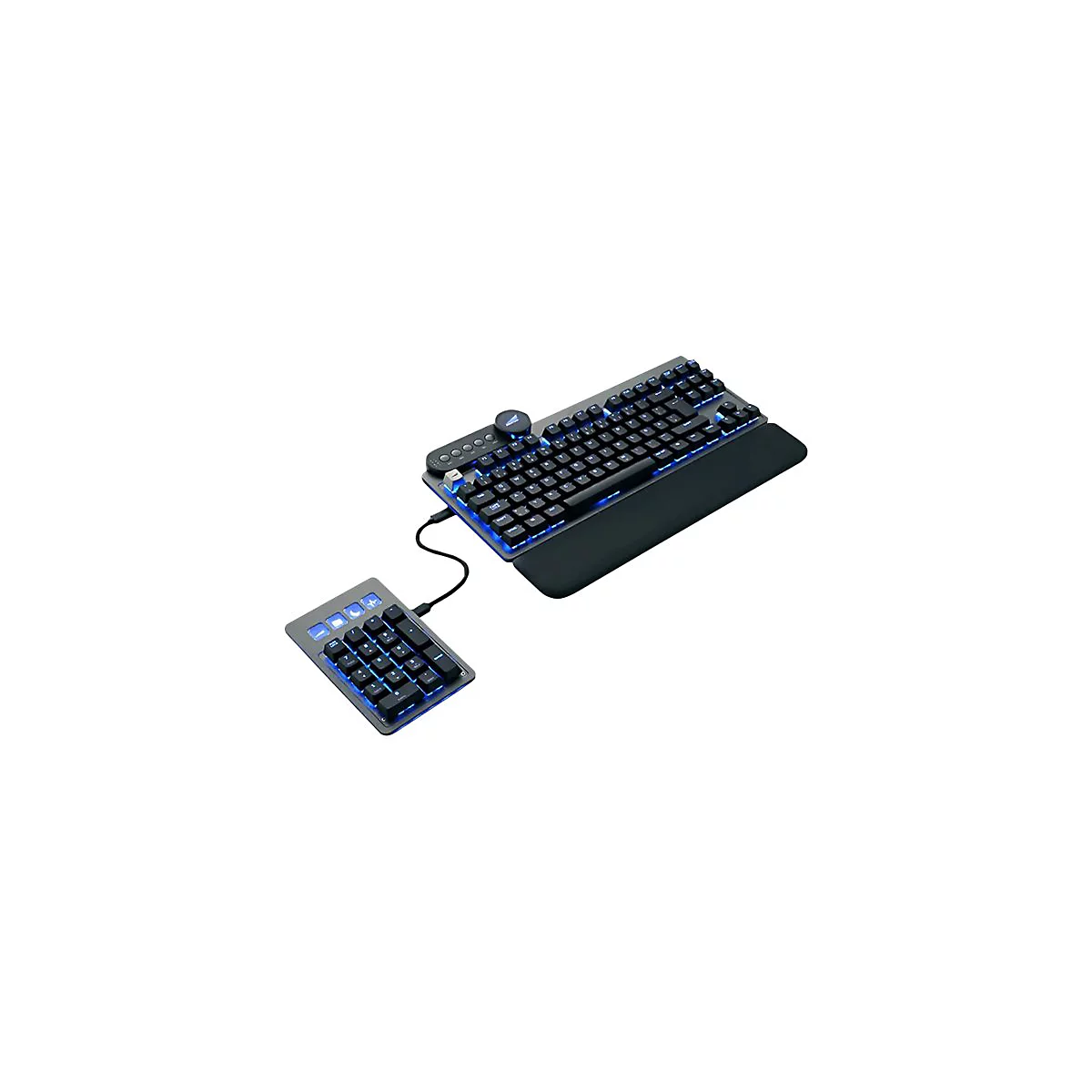 Mountain Everest Max - Tastatur - mit Mediendock - Hintergrundbeleuchtung - USB-C - QWERTZ