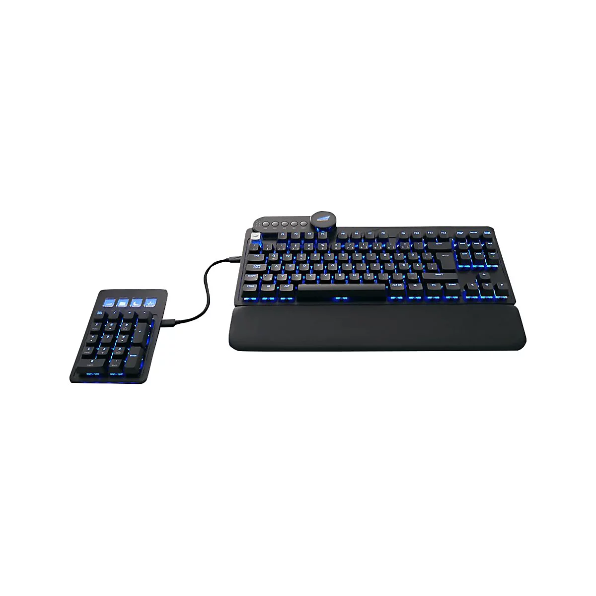 Mountain Everest Max - Tastatur - mit Mediendock - Hintergrundbeleuchtung - USB-C - QWERTZ