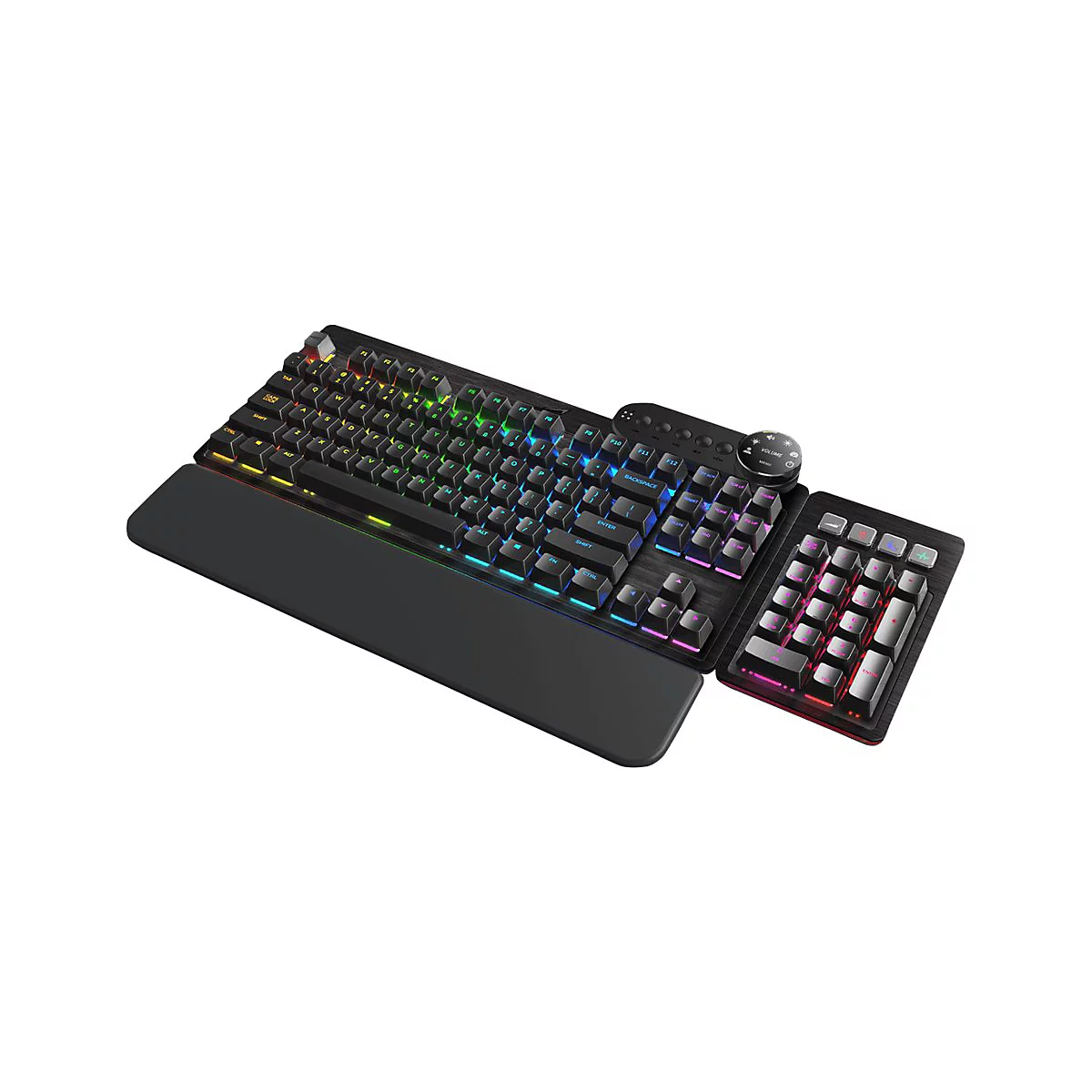 Mountain Everest Max - Tastatur - mit Mediendock - Hintergrundbeleuchtung - USB-C - QWERTZ