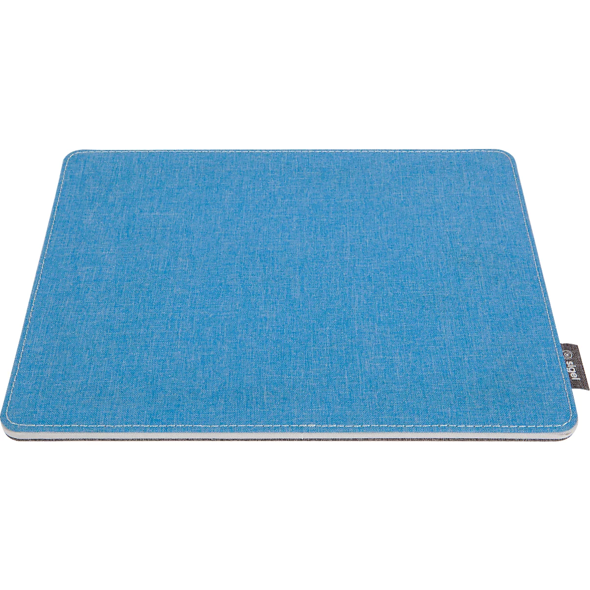 Light blue rectangular mousepad. The edge is white, the material slightly textured.