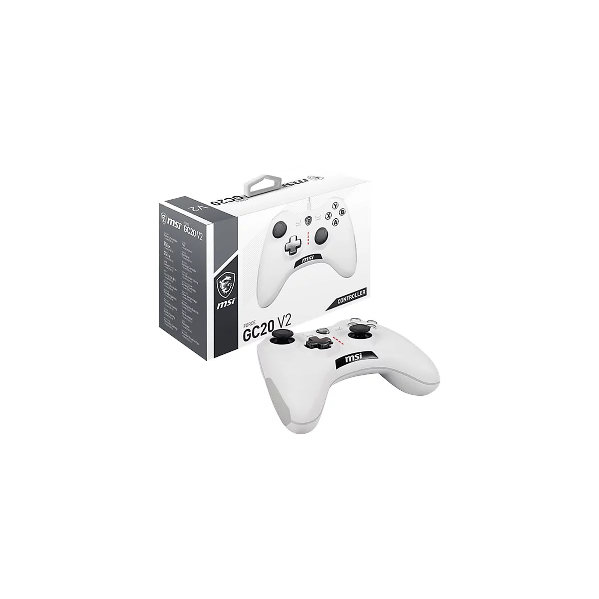 MSI Force GC20 V2 - Game Pad - kabelgebunden - weiß - für PC, Android