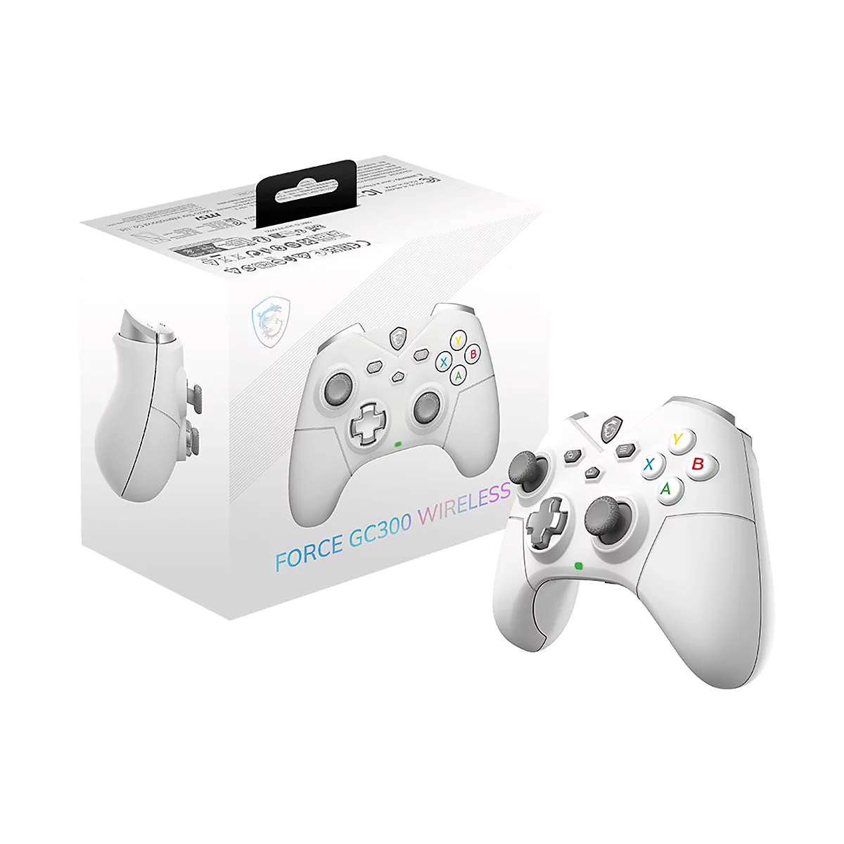 MSI Force GC300 - Game Pad - 2 Tasten - kabellos - 2.4 GHz/Bluetooth - weiß
