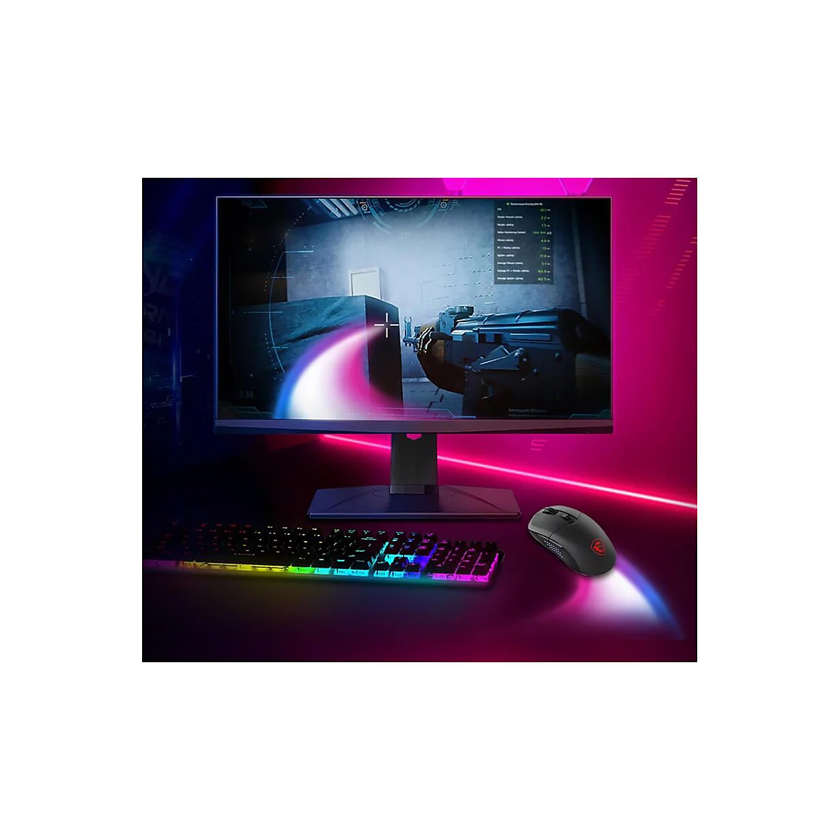 MSI VERSA 300 ELITE - Maus - ergonomisch - optisch - 6 Tasten - kabellos, kabelgebunden