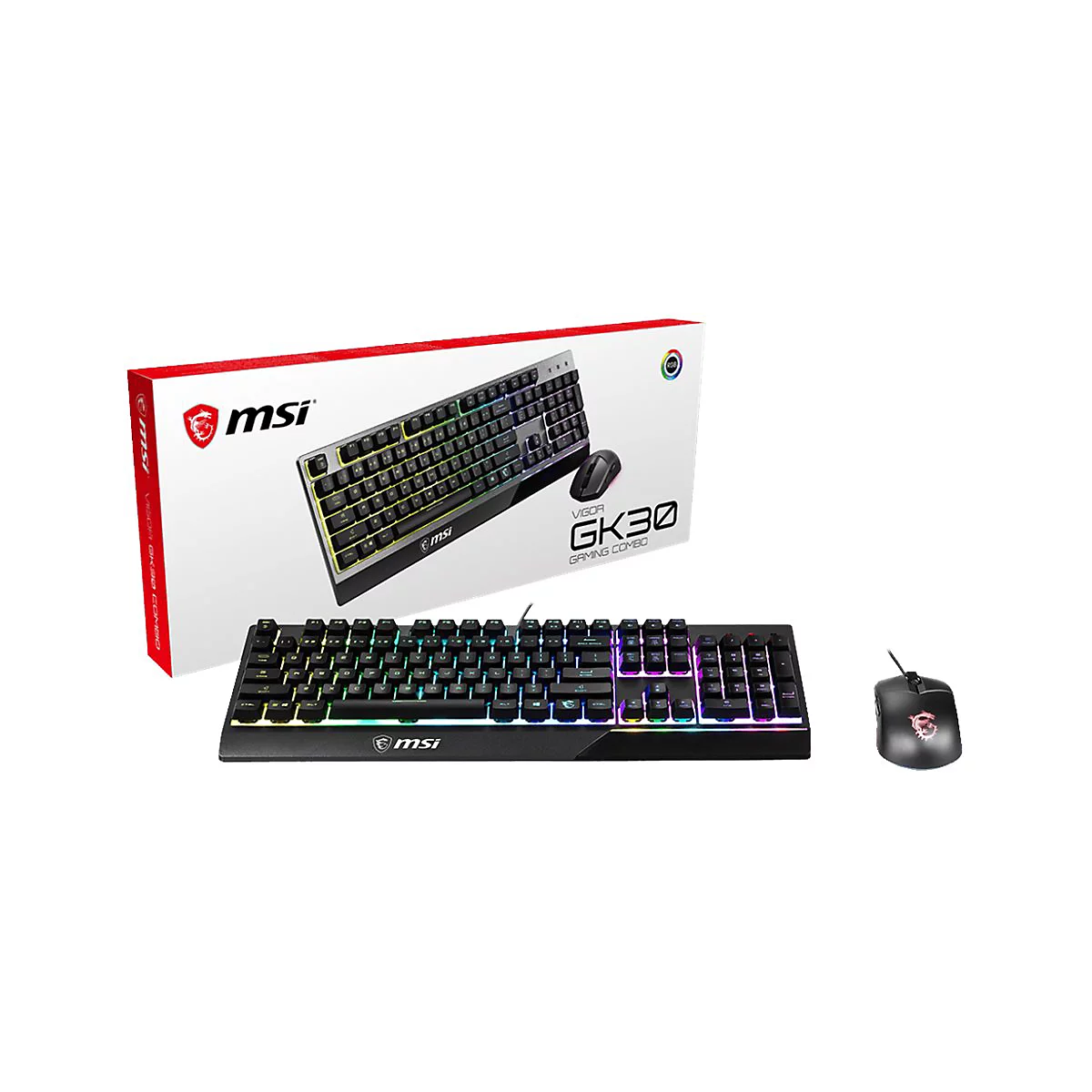 MSI Vigor GK30 combo - Tastatur-und-Maus-Set - hintergrundbeleuchtet - USB - Deutsch