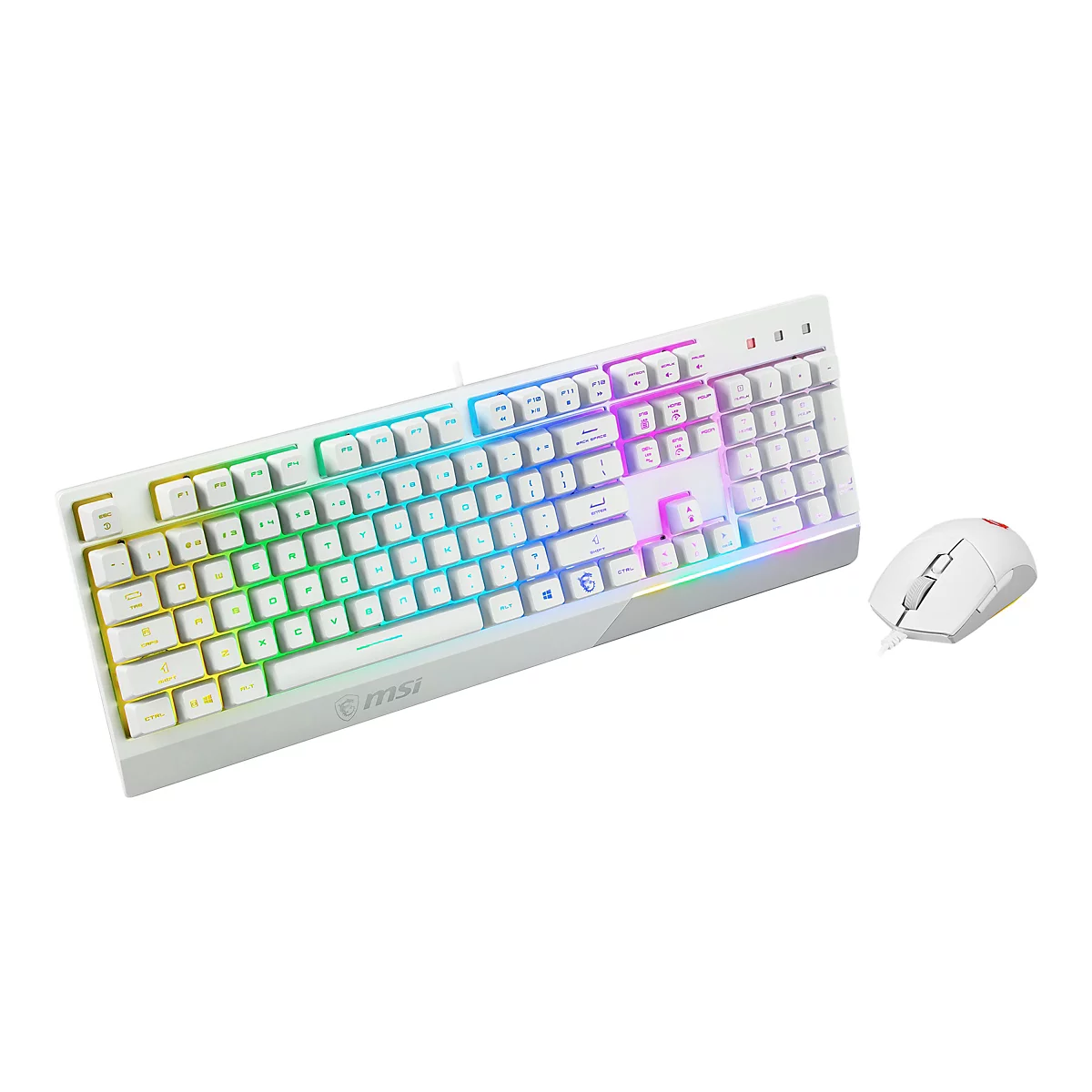 MSI Vigor GK30 combo - Tastatur-und-Maus-Set - hintergrundbeleuchtet - USB - Deutsch - weiß