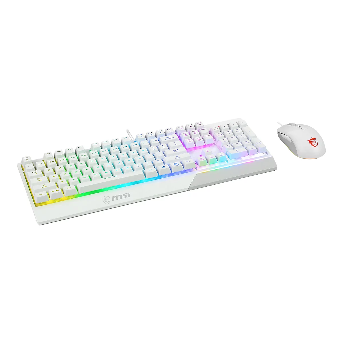 MSI Vigor GK30 combo - Tastatur-und-Maus-Set - hintergrundbeleuchtet - USB - Deutsch - weiß
