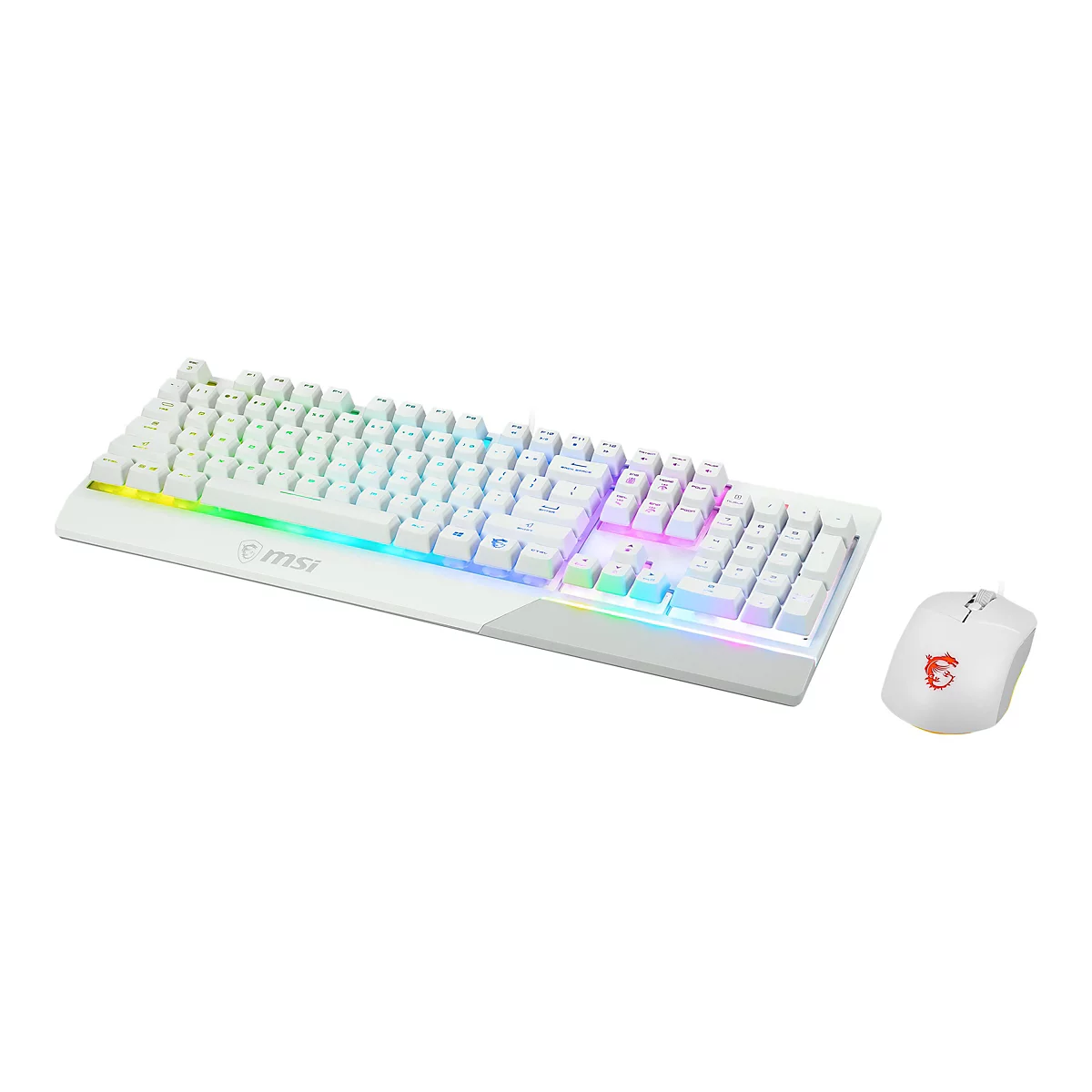 MSI Vigor GK30 combo - Tastatur-und-Maus-Set - hintergrundbeleuchtet - USB - Deutsch - weiß