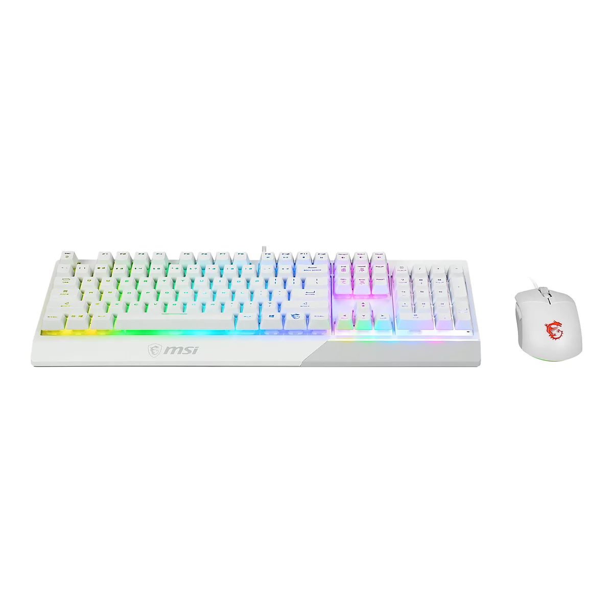 MSI Vigor GK30 combo - Tastatur-und-Maus-Set - hintergrundbeleuchtet - USB - Deutsch - weiß