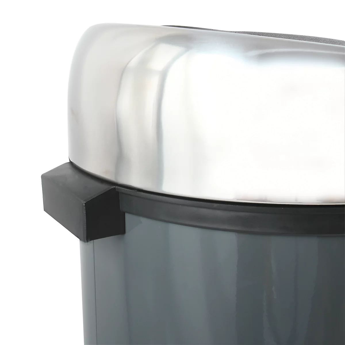 MSV Abfalleimer Touch, Soft-Close, Edelstahl, bis zu 30 Liter, B 310 x H 650 x T 310 mm, dunkelgrau