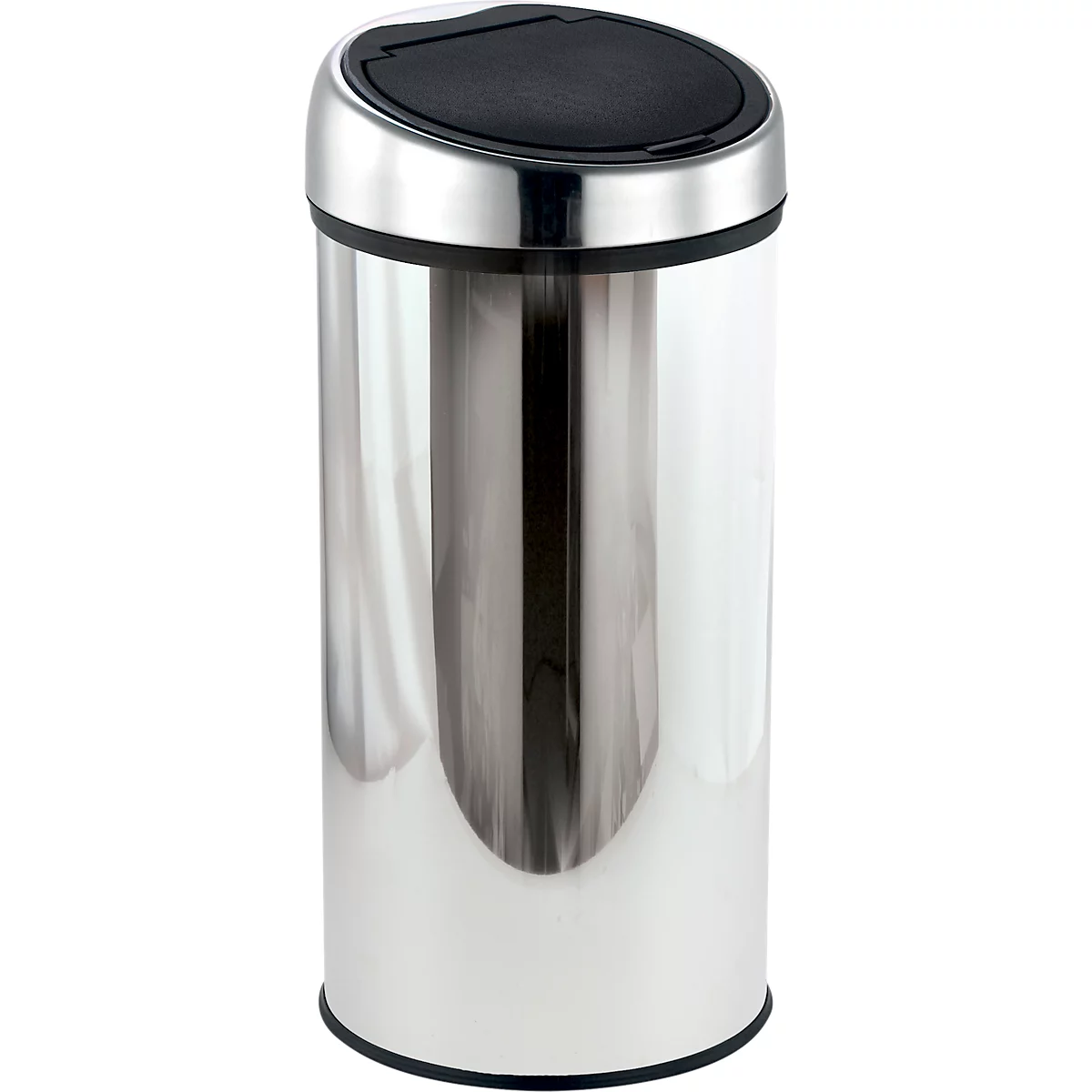 MSV Abfalleimer Touch, Soft-Close, Edelstahl, bis zu 30 Liter, B 310 x H 650 x T 310 mm, grau