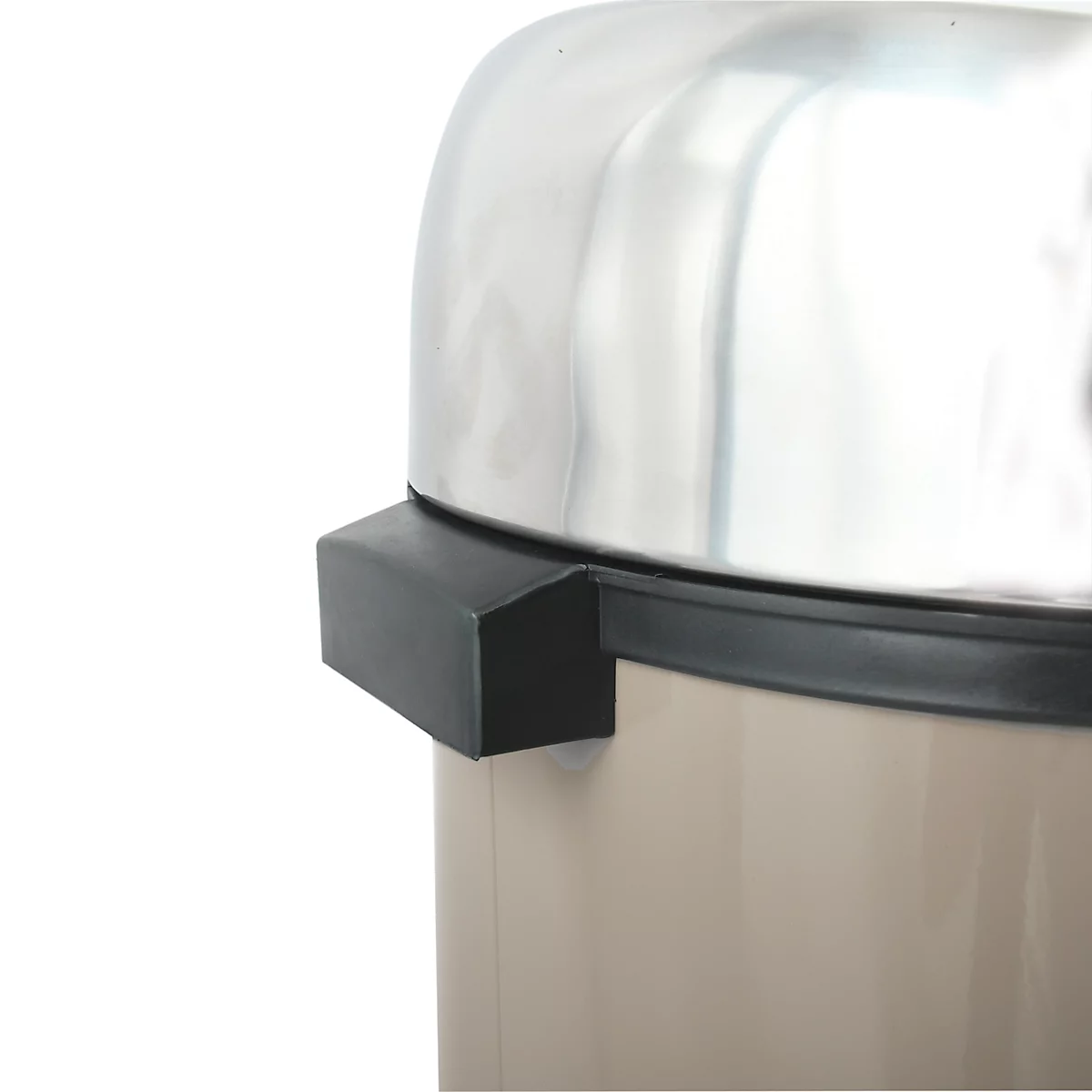 MSV Abfalleimer Touch, Soft-Close, Edelstahl, bis zu 30 Liter, B 310 x H 650 x T 310 mm, taupe