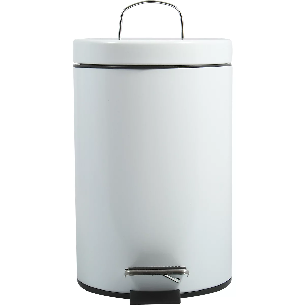 MSV Poubelle à pédale avec couvercle, 12 litres, mécanisme à pédale, L 250 x H 404 mm, blanc
