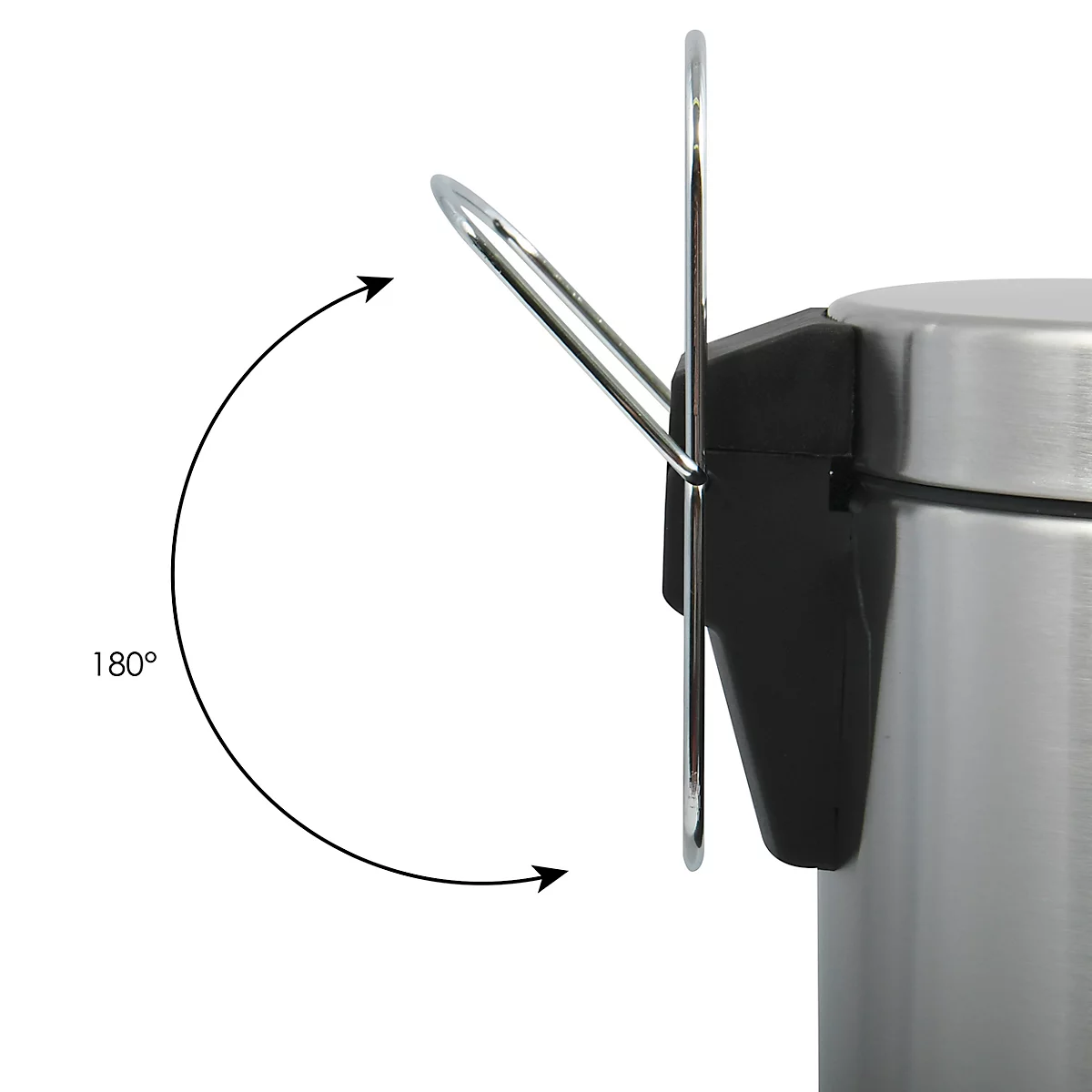 MSV Poubelle à pédale en inox avec couvercle, 12 litres, mécanisme à pédale, L 250 x H 390 mm, argent
