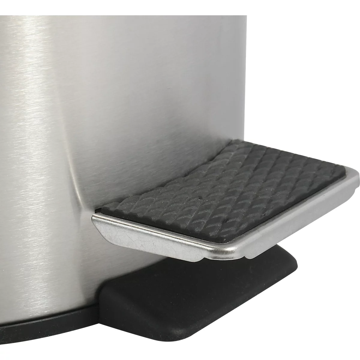 MSV Poubelle à pédale en inox avec couvercle, 12 litres, mécanisme à pédale, L 250 x H 390 mm, argent