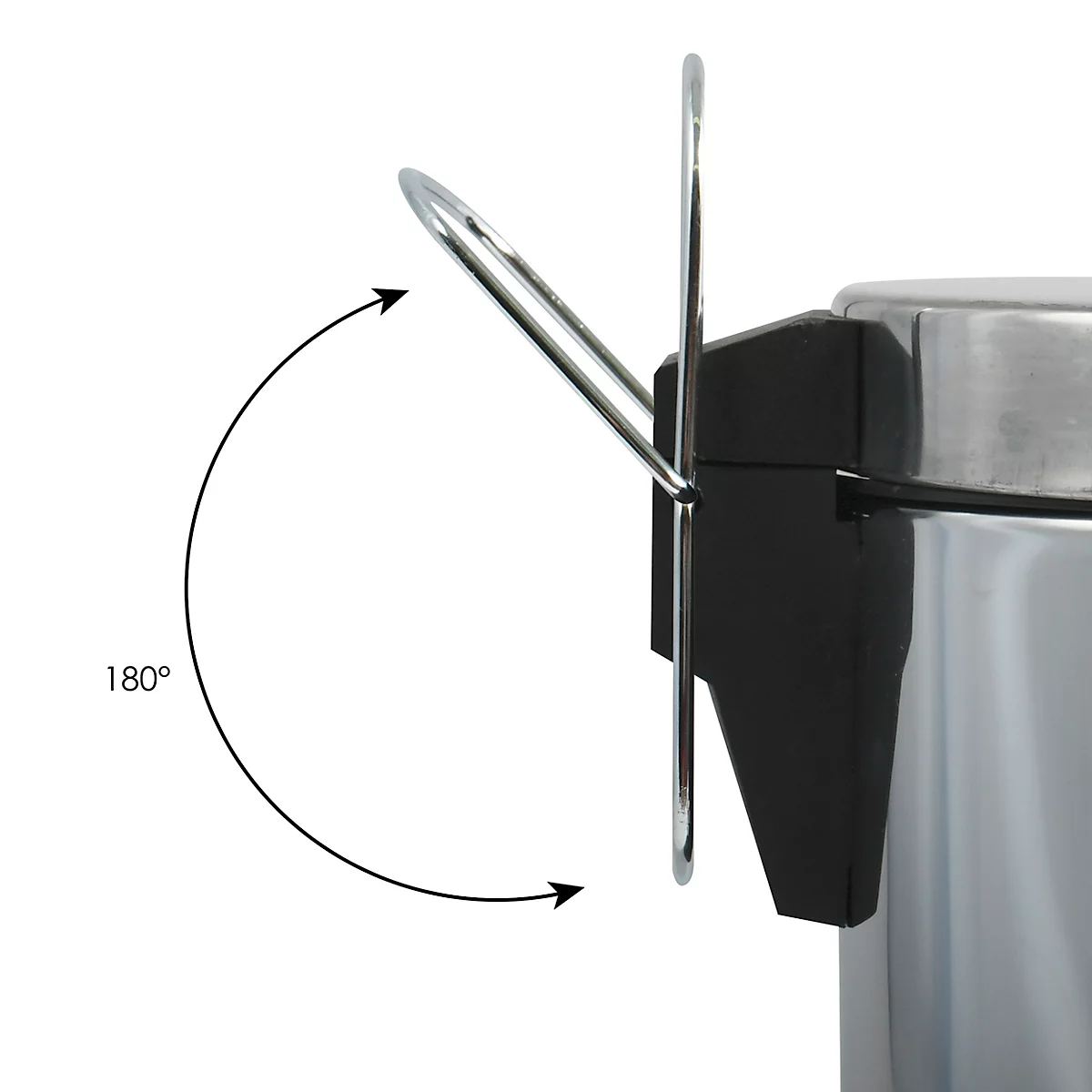 MSV Treteimer, 20 Liter, Edelstahl, Tretmechanismus, Kunststoffeinsatz, L 360 x B 295 x H 450 mm, silber