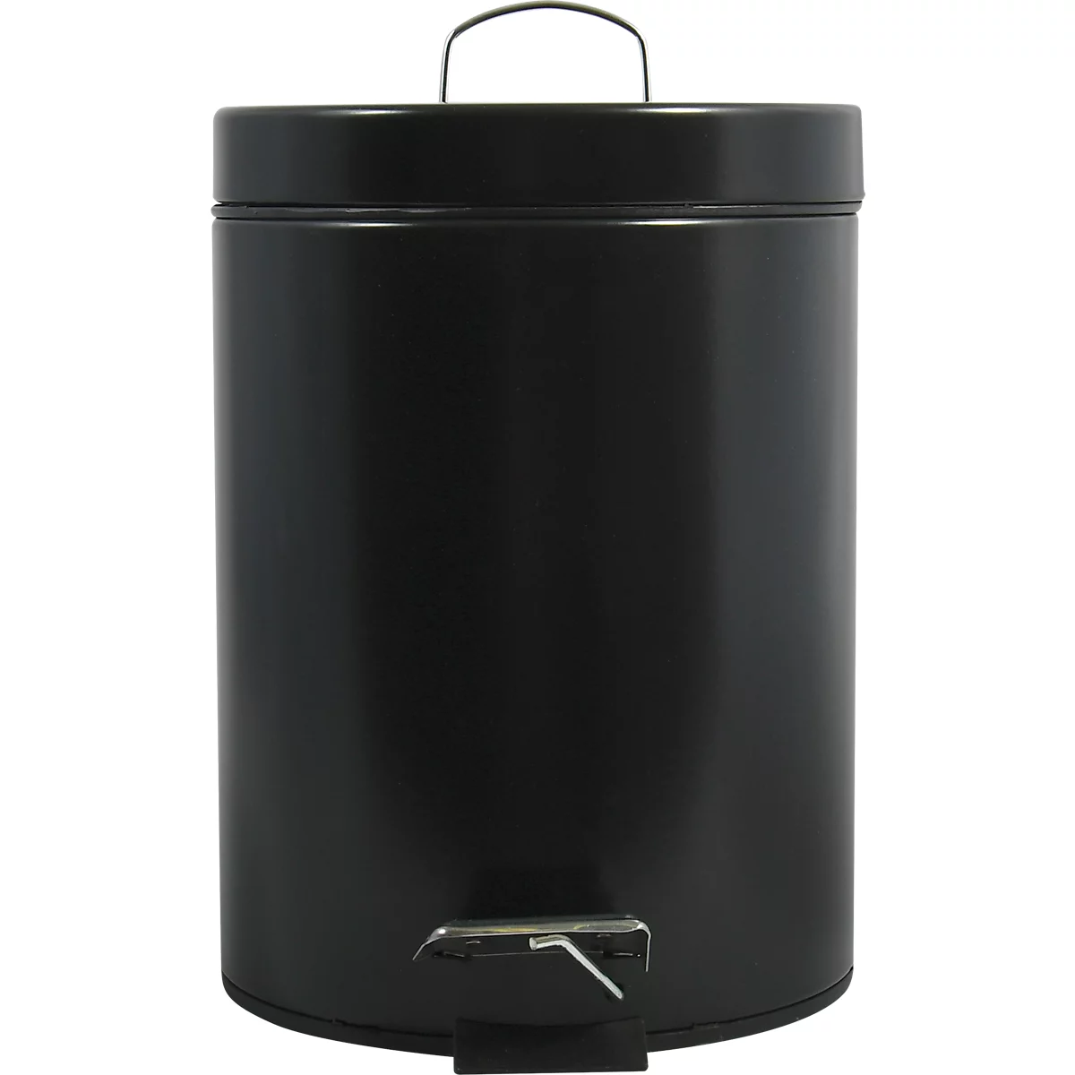MSV Treteimer, rund, 5 Liter, Stahl, Tretmechanismus, Kunststoffeinsatz, B 204 x H 272 mm, schwarz