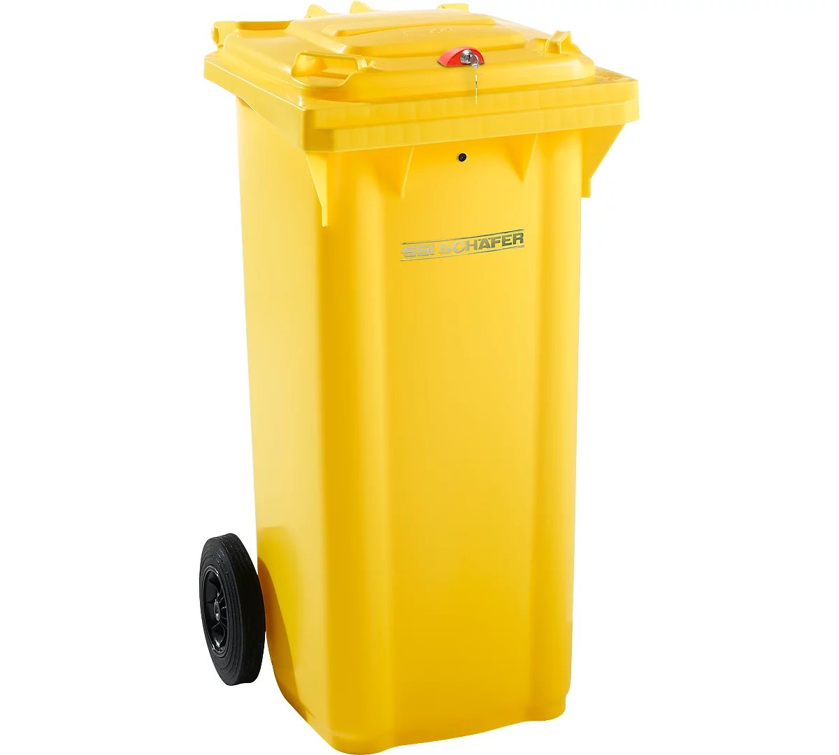 Mülltonne GMT, 120 l, Schwerkraftschloss, gelb