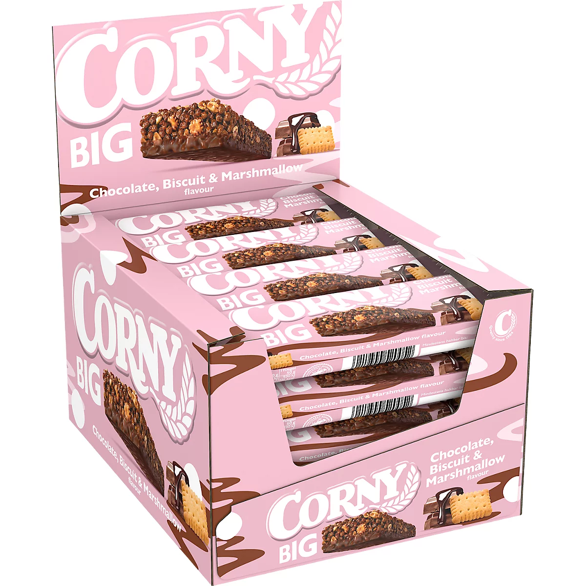 Müsliriegel Corny BIG Chocolate, Biscuit & Marshmallow, Karton mit 24 Riegel je 40 g