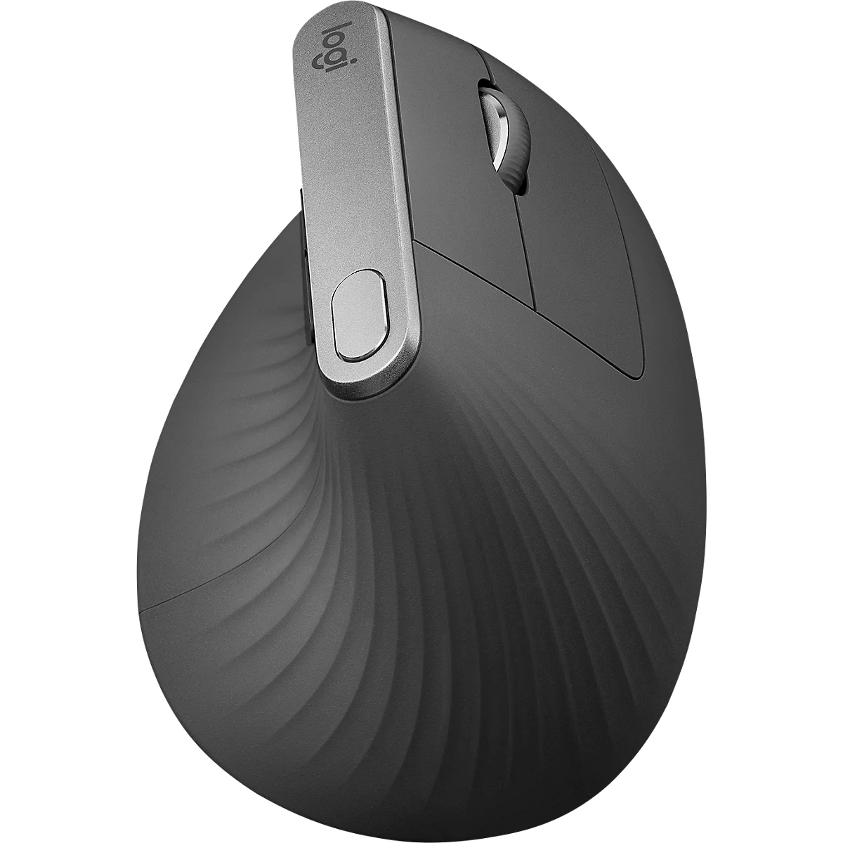 Muis Logitech MX verticaal, optisch, BT/kabel, 6 knoppen, 4000 dpi, ergonomisch, grafietgrijs
