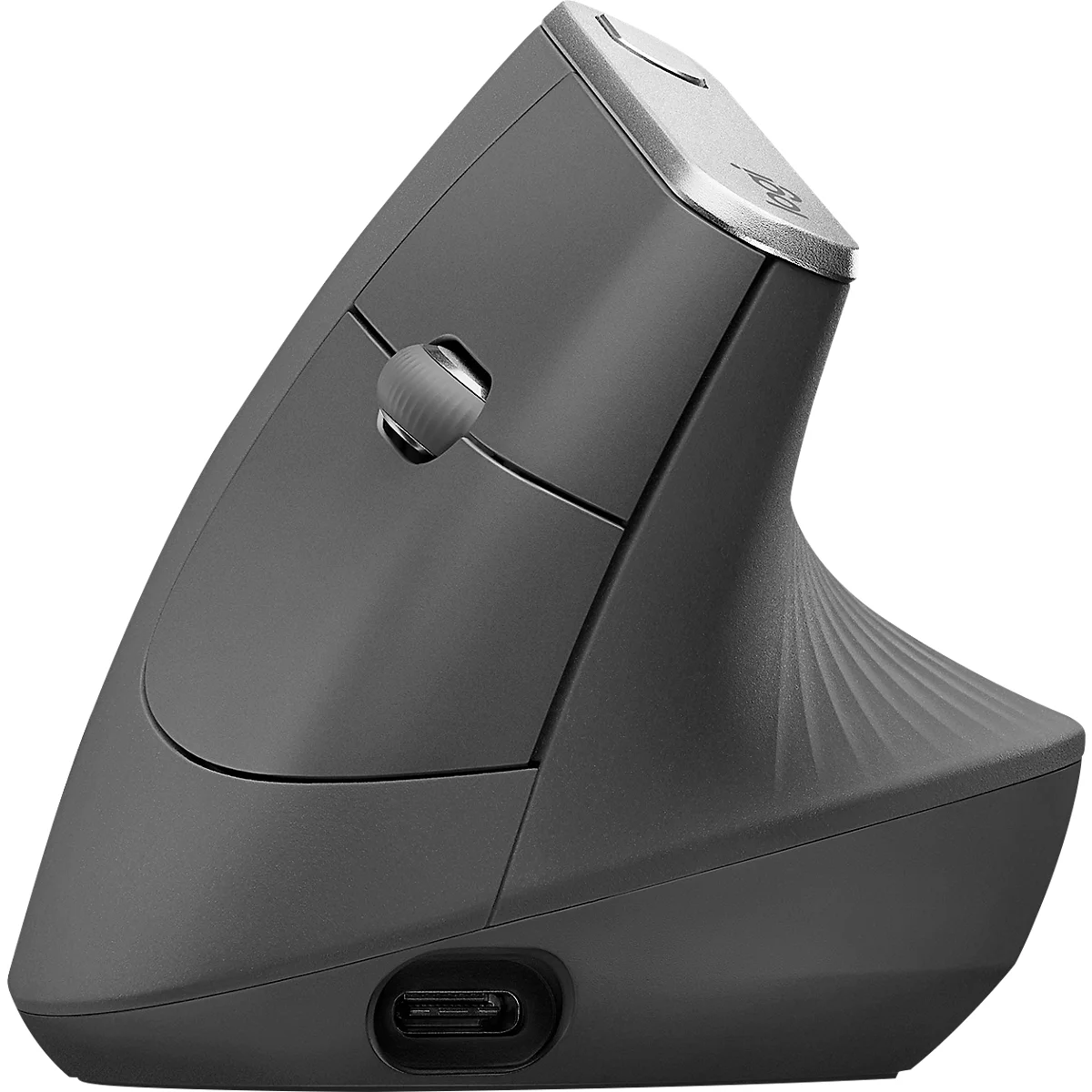 Muis Logitech MX verticaal, optisch, BT/kabel, 6 knoppen, 4000 dpi, ergonomisch, grafietgrijs