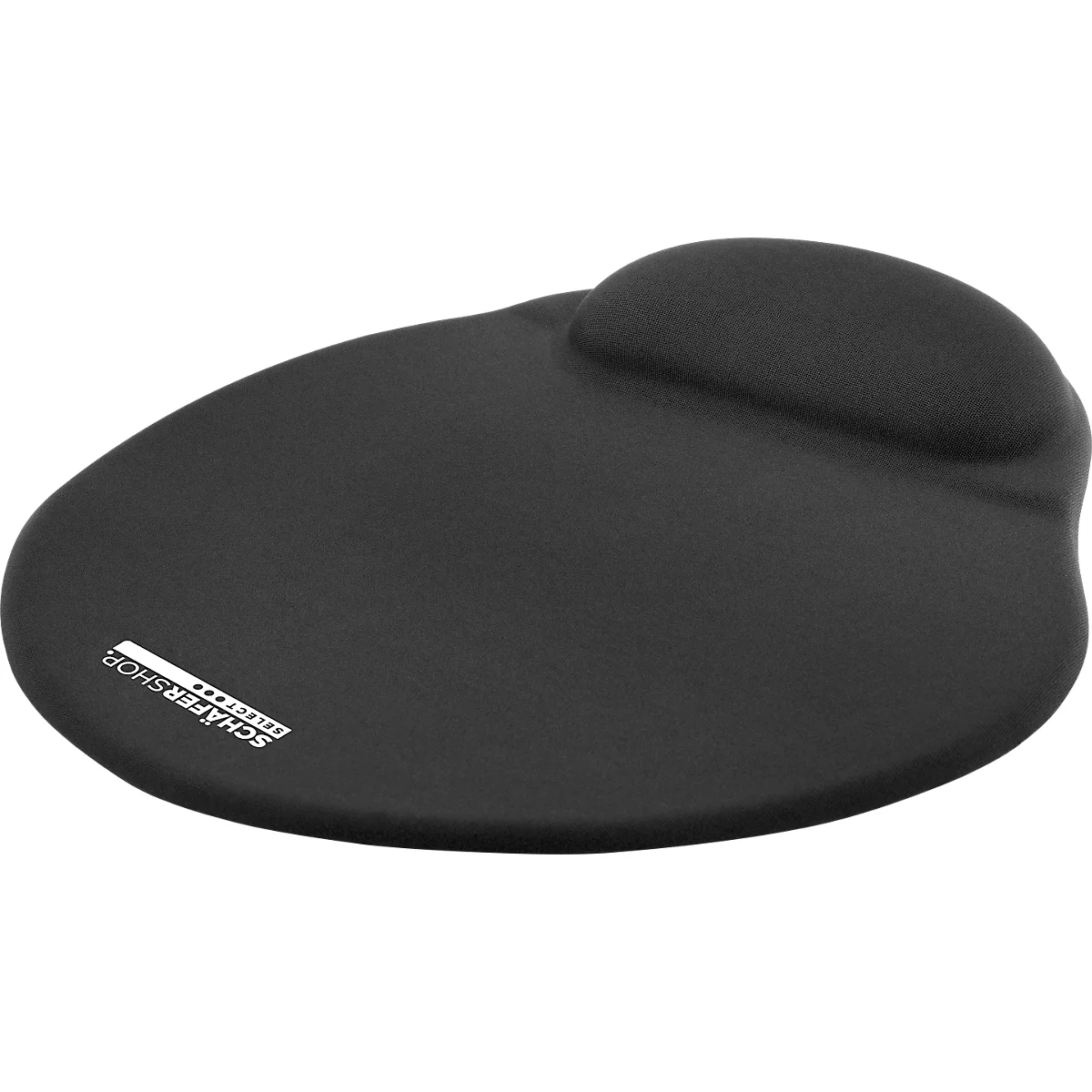 Muismat- en polsteungel - textieloppervlak - B 225 x D 245 x H 21 mm - zwart - ons merk Schäfer Shop Select