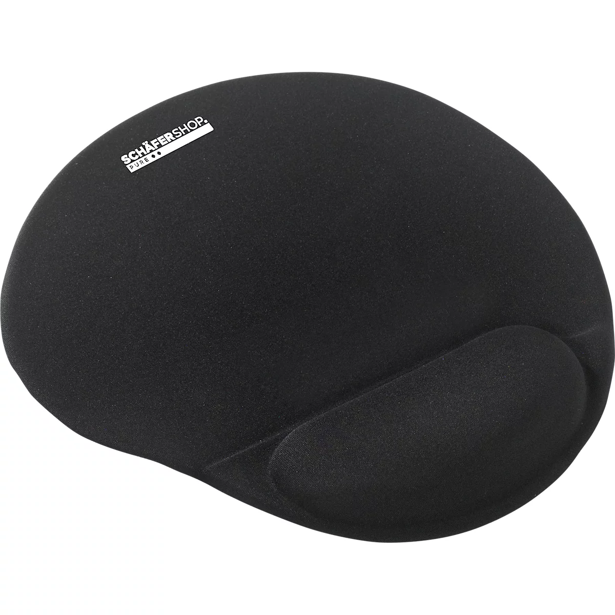 Muismat- en polsteungel - textieloppervlak - B 225 x D 245 x H 21 mm - zwart - ons merk Schäfer Shop Select