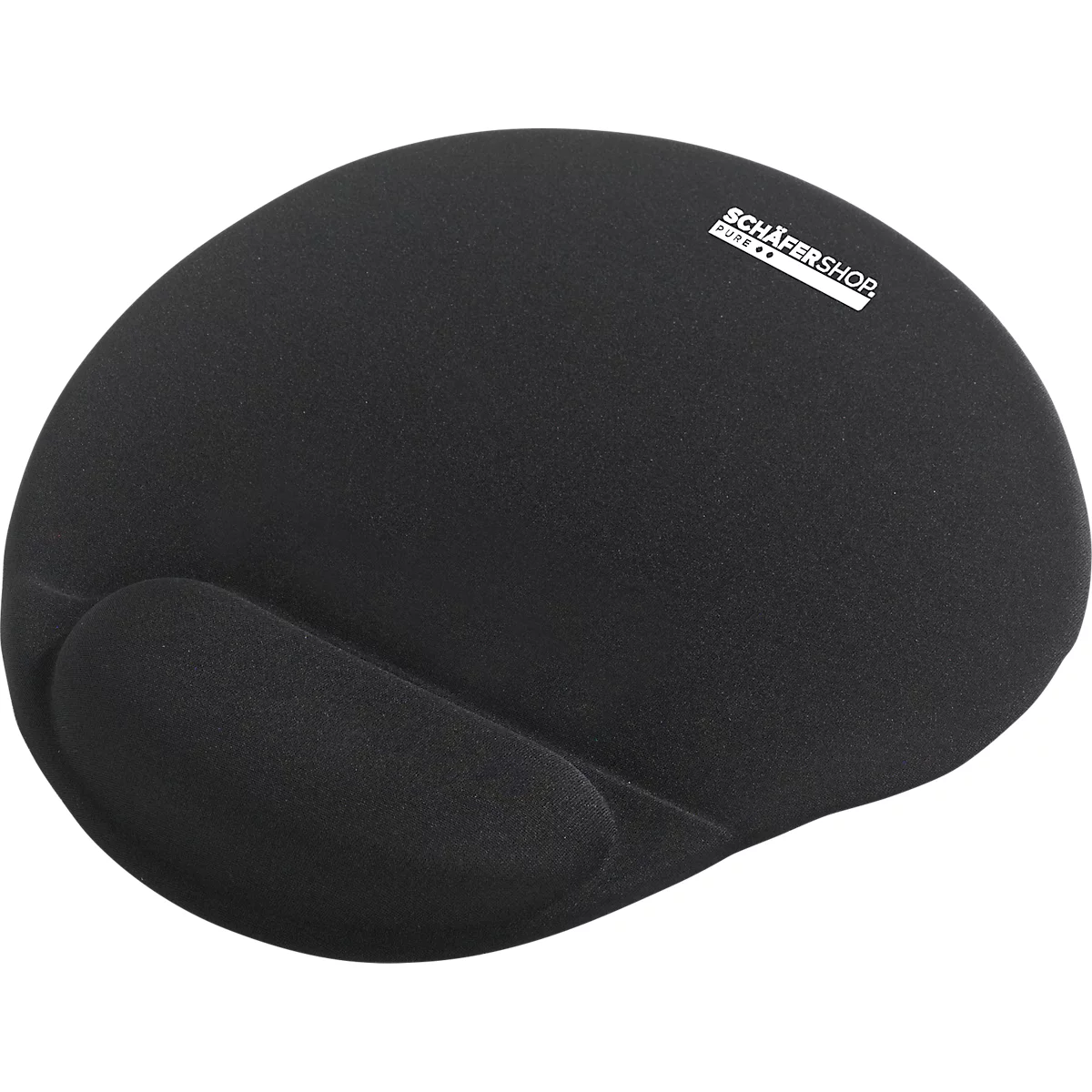 Muismat- en polsteungel - textieloppervlak - B 225 x D 245 x H 21 mm - zwart - ons merk Schäfer Shop Select
