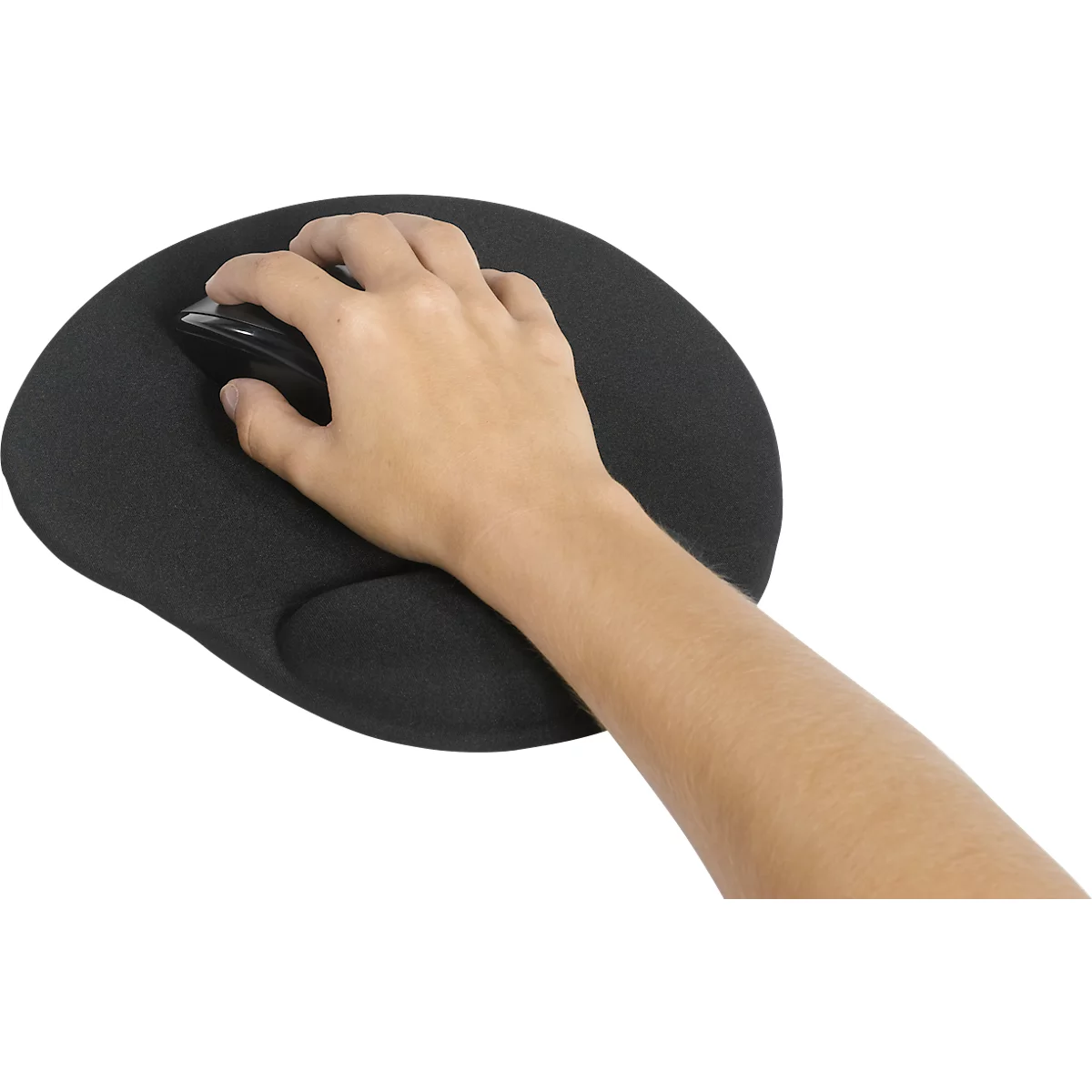 Muismat- en polsteungel - textieloppervlak - B 225 x D 245 x H 21 mm - zwart - ons merk Schäfer Shop Select