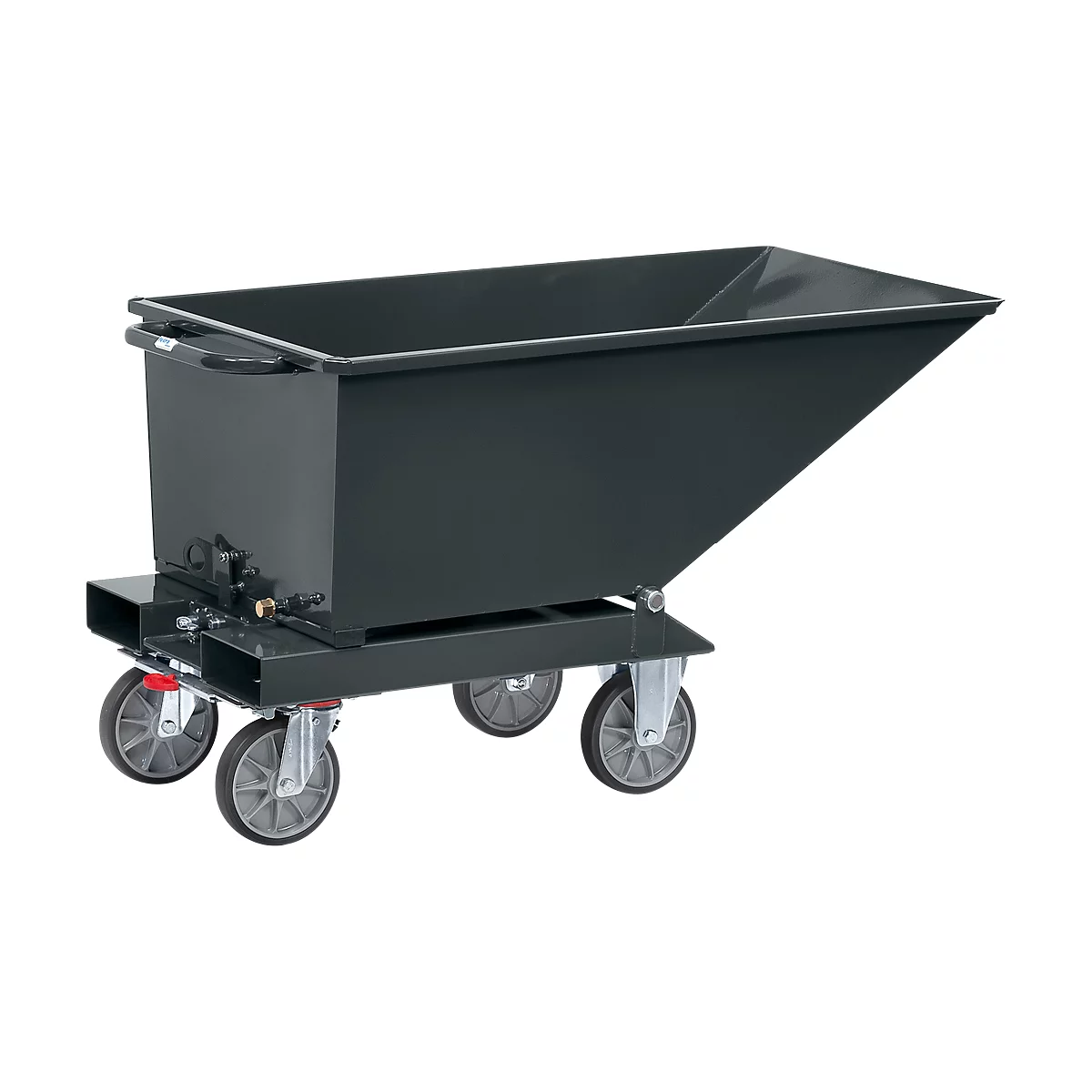 Muldenkipper 4701, 250 l, anthrazit RAL 7016, mit Ablasshahn und Sieb