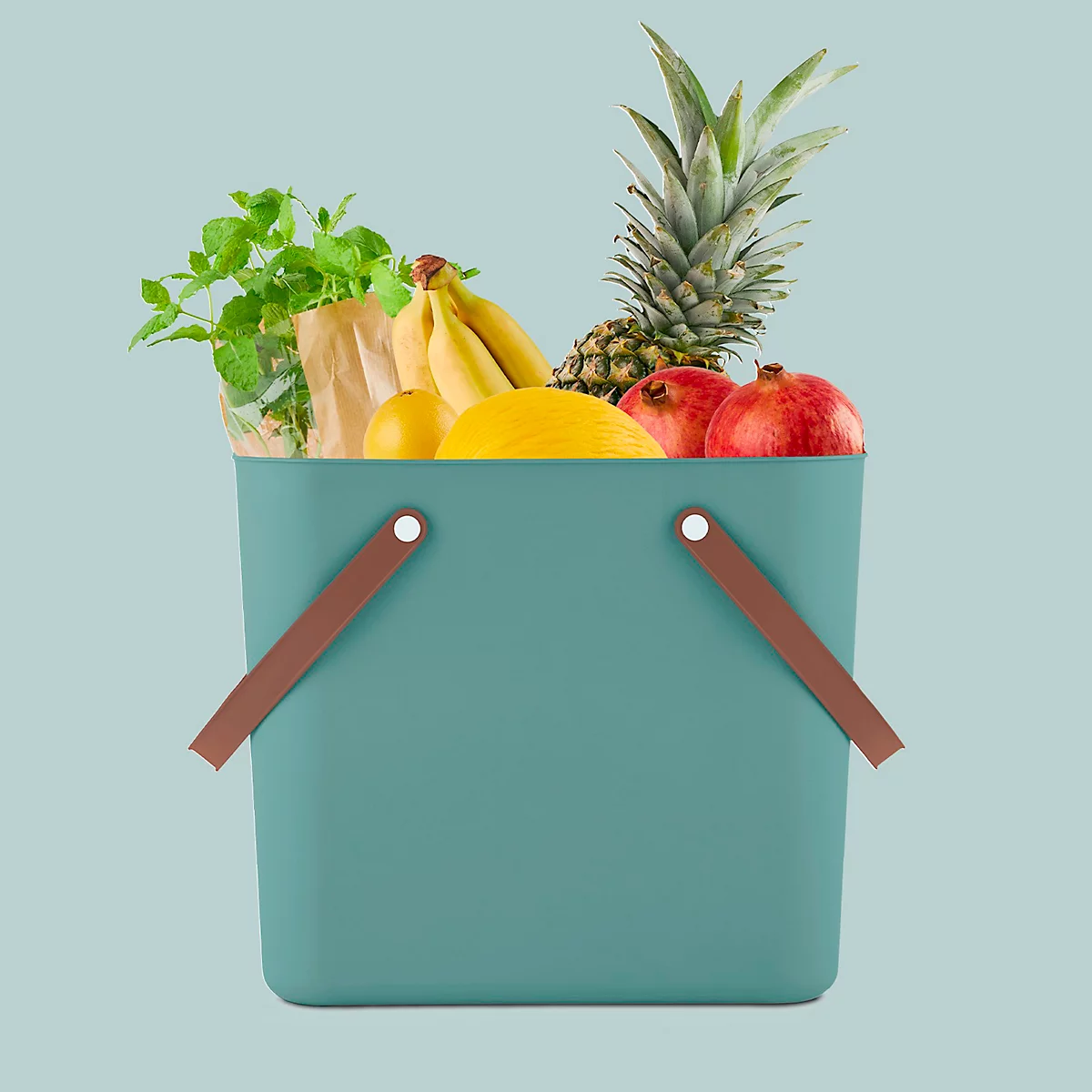 Multibag ALBULA "Classic", 25 Liter, bis 40 kg, Bügelgriffe, Recyclingkunststoff, L 400 x B 235 x H 340 mm, grün