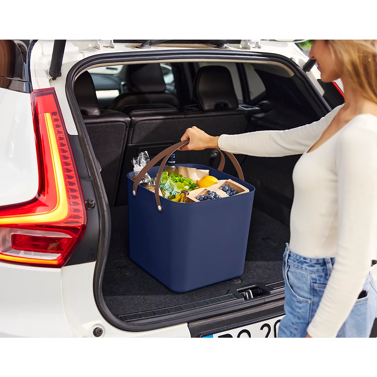 Multibag ALBULA "Classic", 40 Liter, bis 40 kg, Bügelgriffe, Recyclingkunststoff, L 398 x B 355 x H 340 mm, blau