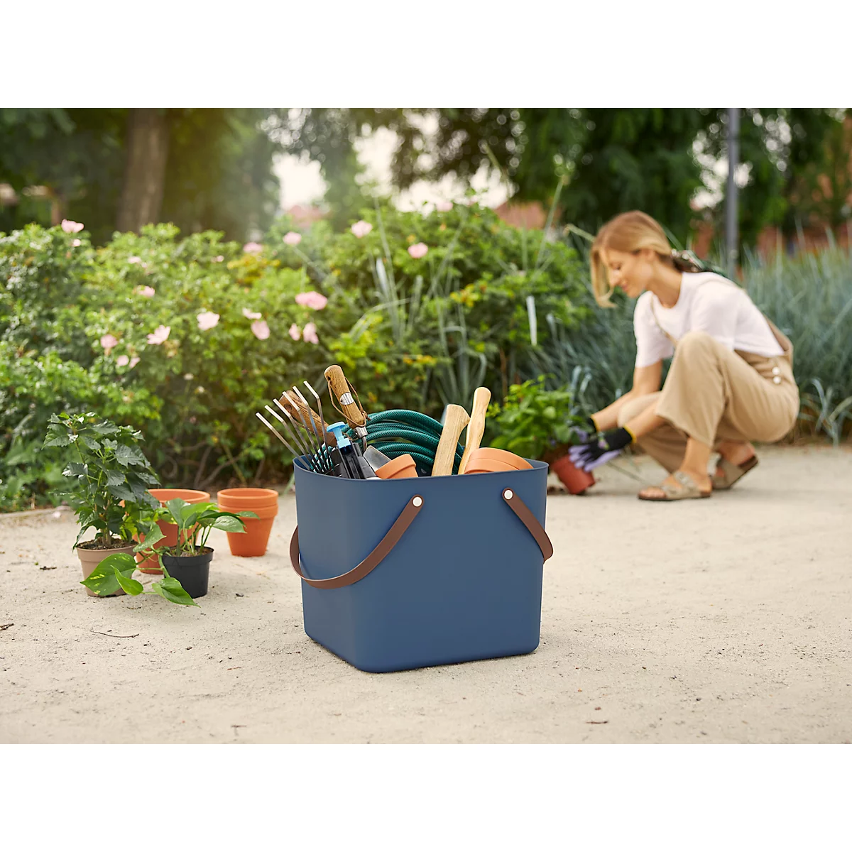 Multibag ALBULA "Classic", 40 Liter, bis 40 kg, Bügelgriffe, Recyclingkunststoff, L 398 x B 355 x H 340 mm, blau