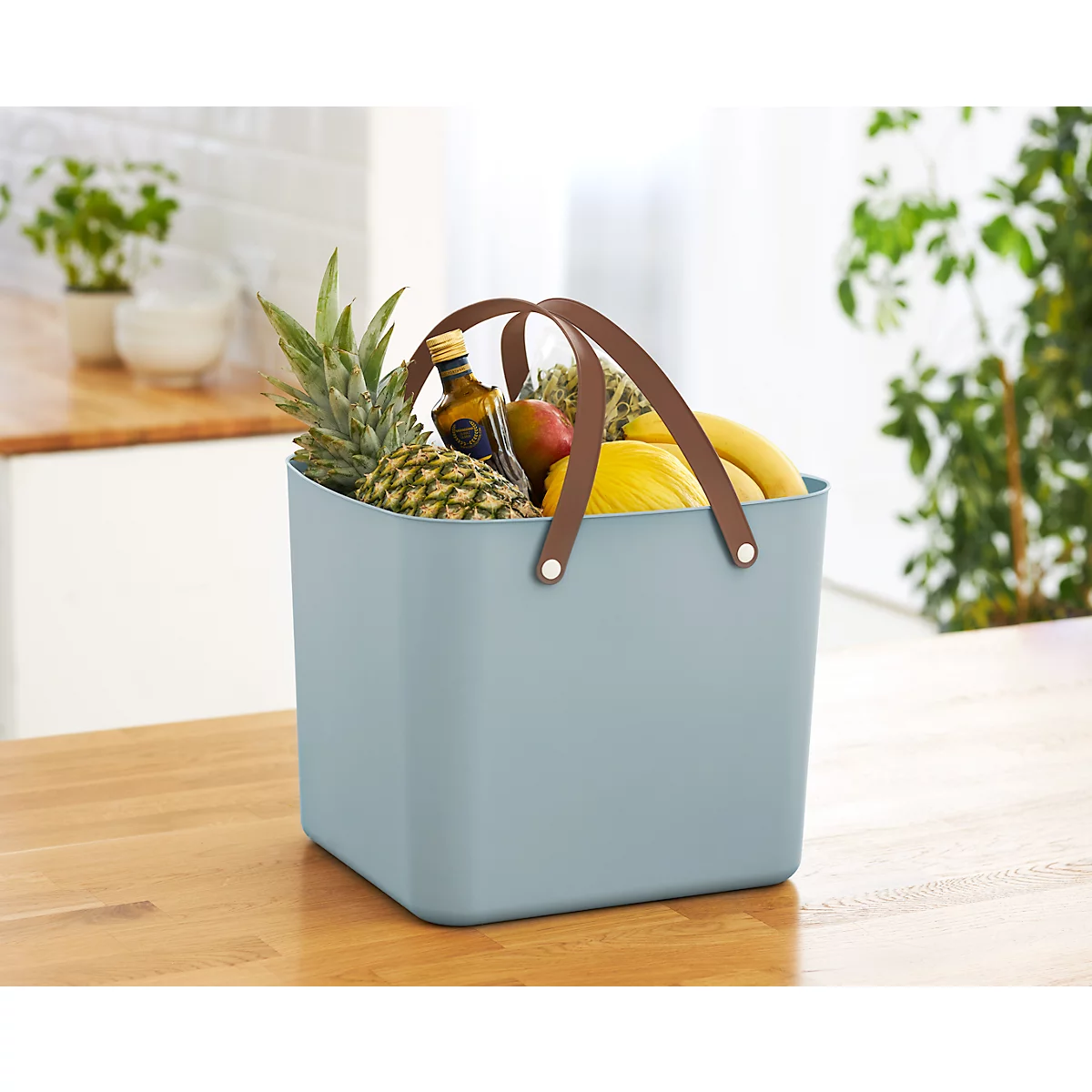 Multibag ALBULA "Classic", 40 Liter, bis 40 kg, Bügelgriffe, Recyclingkunststoff, L 398 x B 355 x H 340 mm, türkis