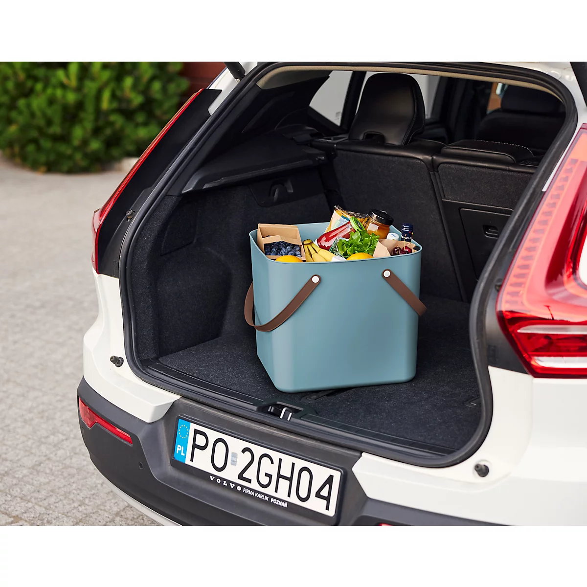 Multibag ALBULA "Classic", 40 Liter, bis 40 kg, Bügelgriffe, Recyclingkunststoff, L 398 x B 355 x H 340 mm, türkis