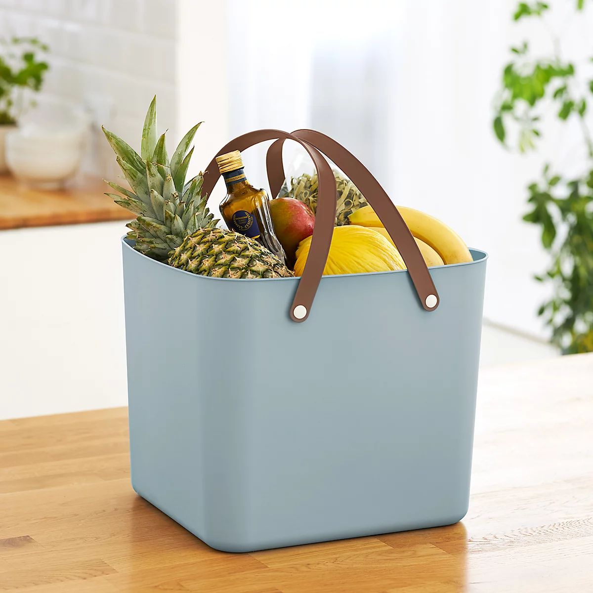 Multibag ALBULA "Classic", 40 Liter, bis 40 kg, Bügelgriffe, Recyclingkunststoff, L 398 x B 355 x H 340 mm, türkis