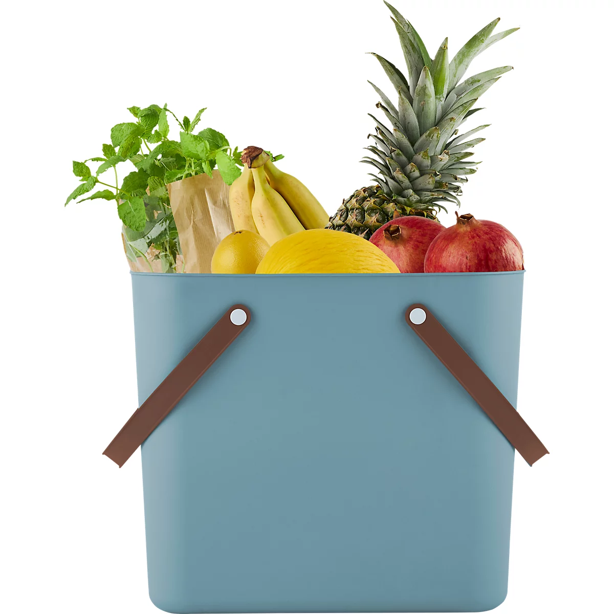 Multibag ALBULA "Classic", 40 litres, jusqu'à 40 kg, poignées en forme d'arceau, plastique recyclé, L 398 x l 355 x H 340 mm, turquoise