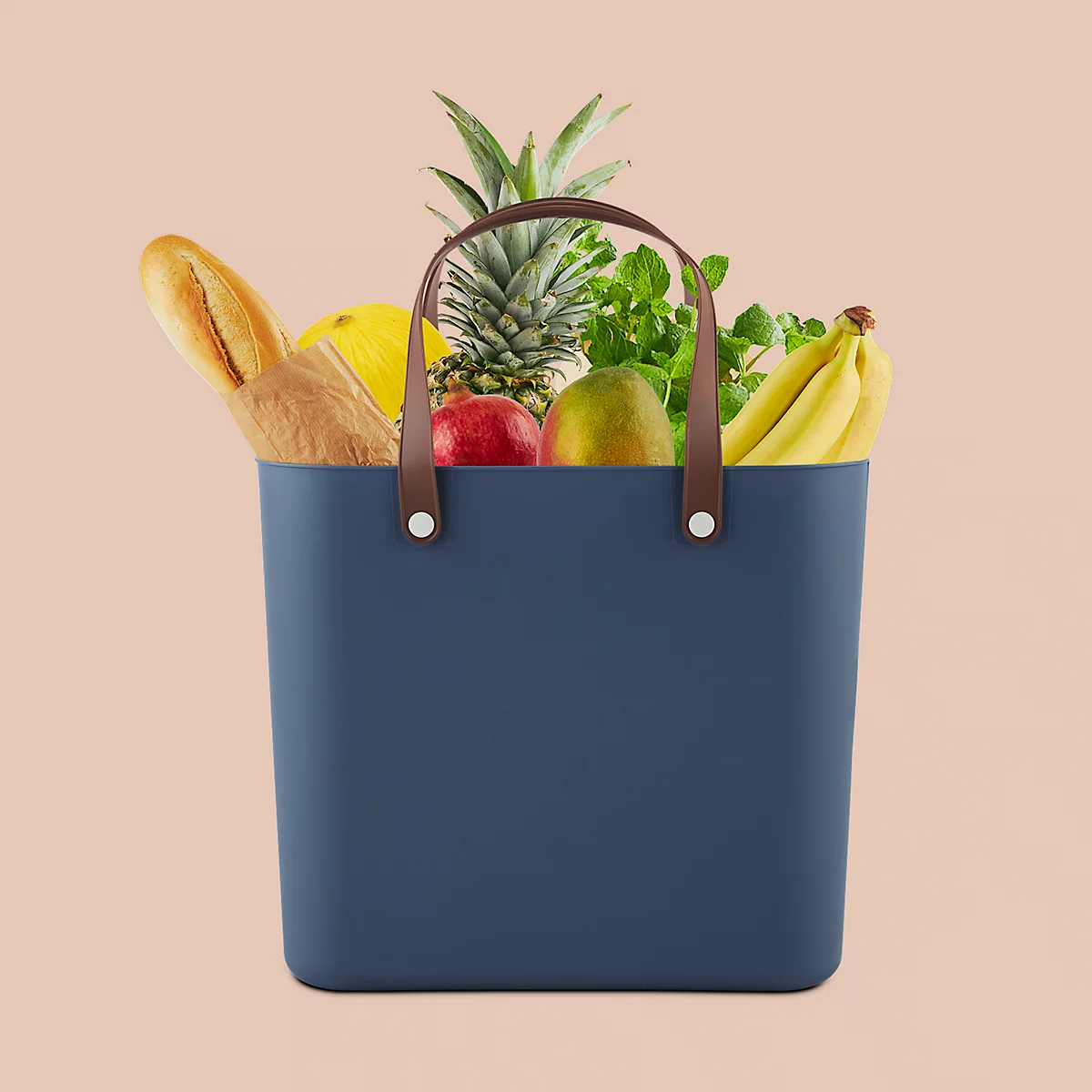 Multibag ALBULA "Style", 25 Liter, bis 40 kg, ergonomische Griffe, Recyclingkunststoff, L 400 x B 235 x H 340 mm, blau
