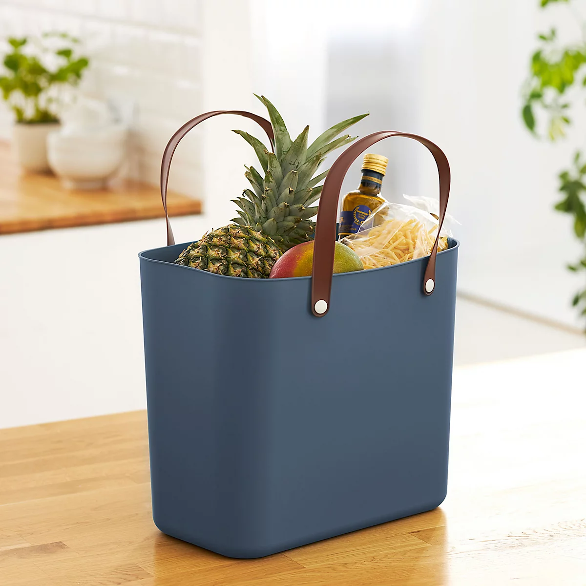 Multibag ALBULA "Style", 25 Liter, bis 40 kg, ergonomische Griffe, Recyclingkunststoff, L 400 x B 235 x H 340 mm, blau