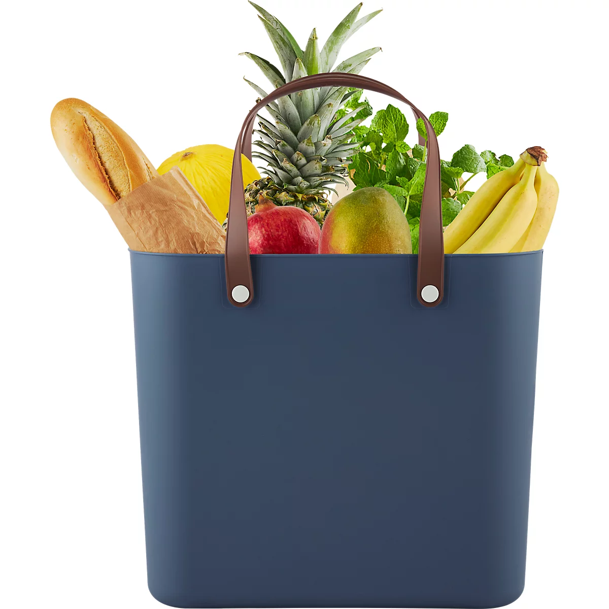 Multibag ALBULA "Style", 25 Liter, bis 40 kg, ergonomische Griffe, Recyclingkunststoff, L 400 x B 235 x H 340 mm, blau